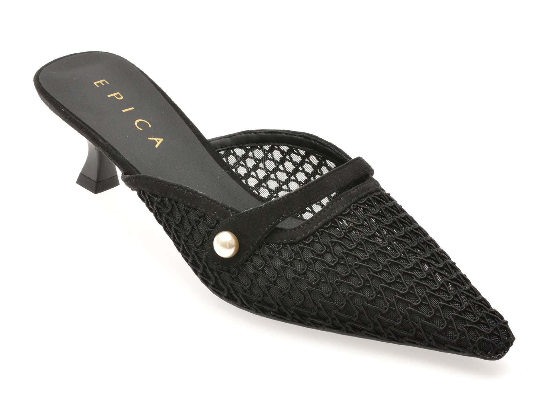 Pantofi eleganti EPICA negri, 26Q2118, din material textil