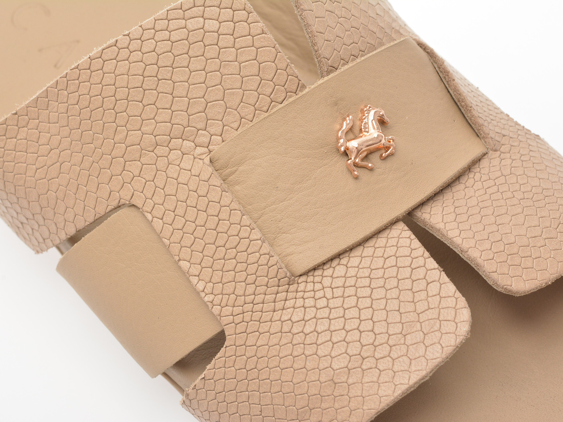 Papuci EPICA bej, 459983, din piele naturala