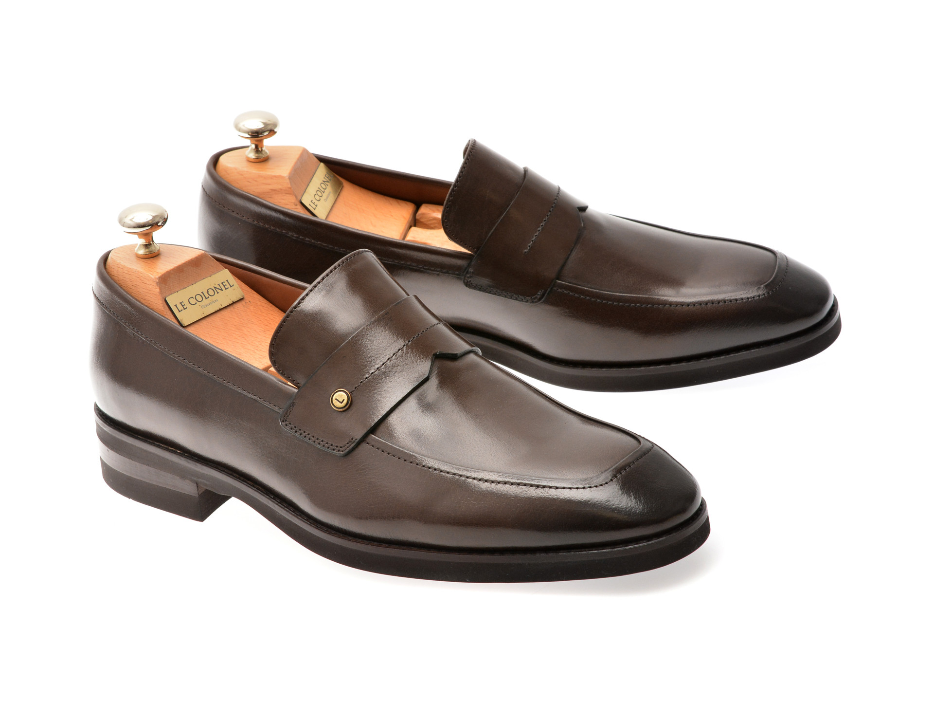 Mocasini eleganti LE COLONEL maro, 48797, din piele naturala
