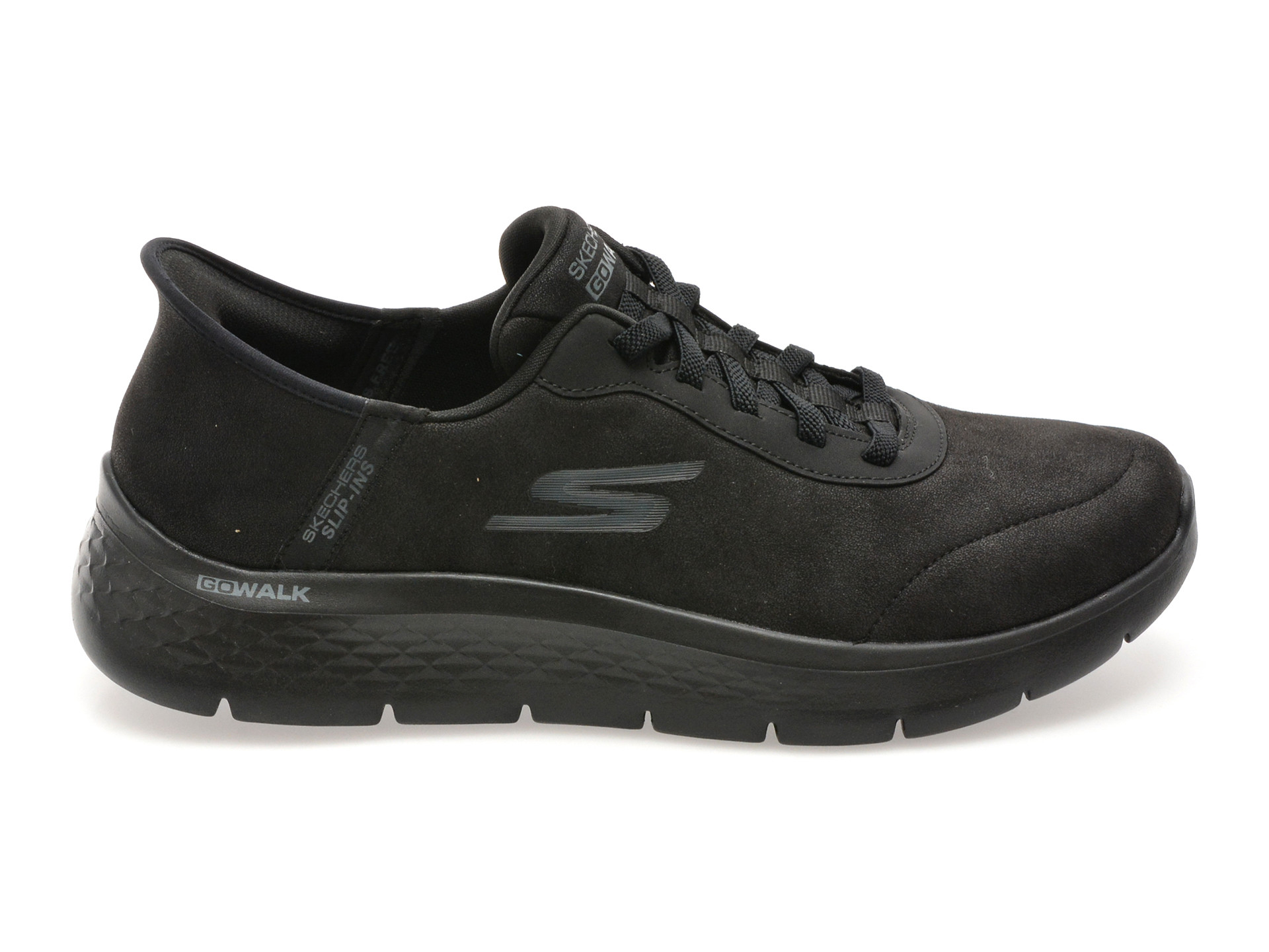 Pantofi sport SKECHERS negri, GO WALK FLEX, din material textil