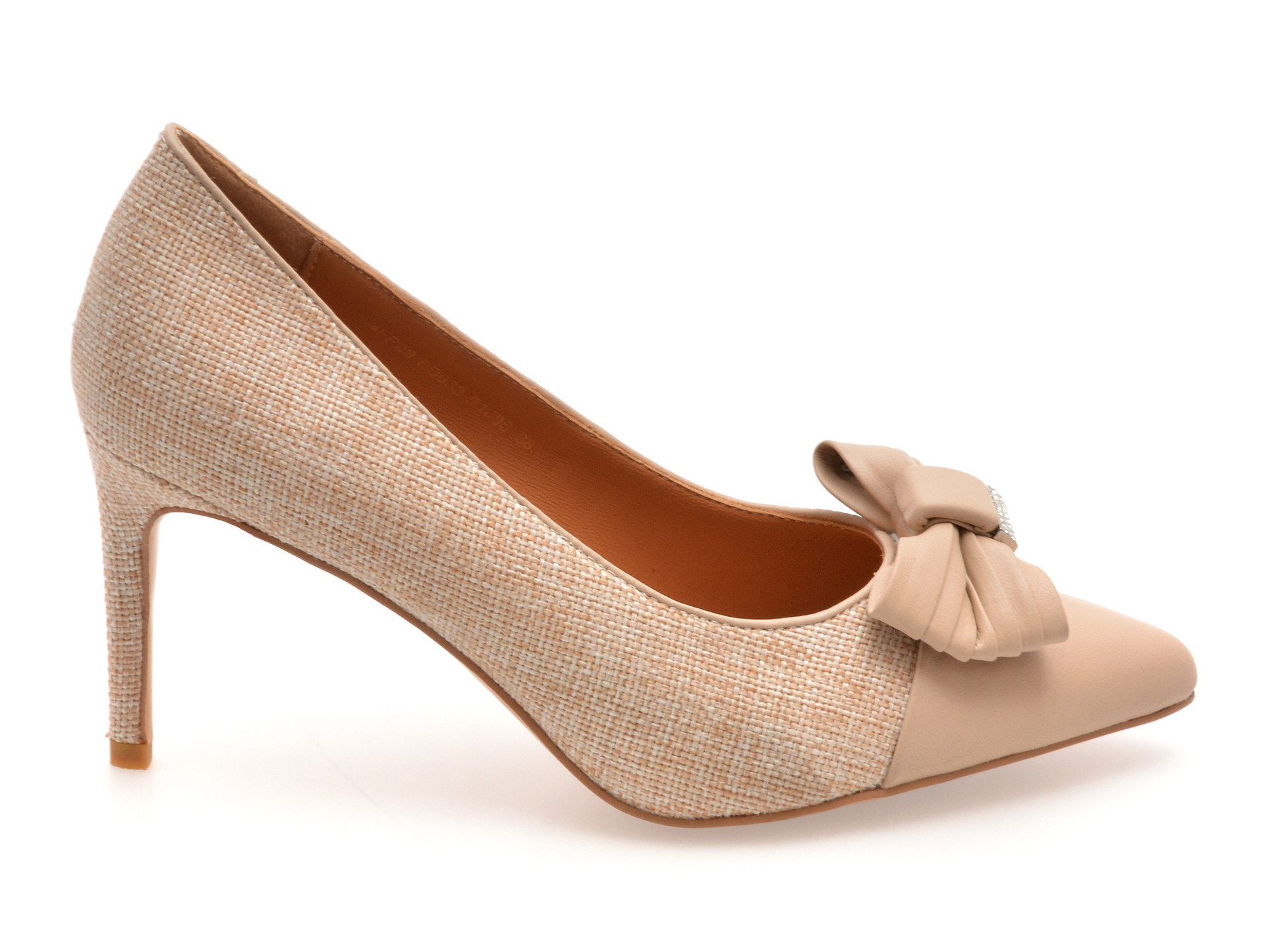 Pantofi eleganti EPICA nude, EB633, din material textil