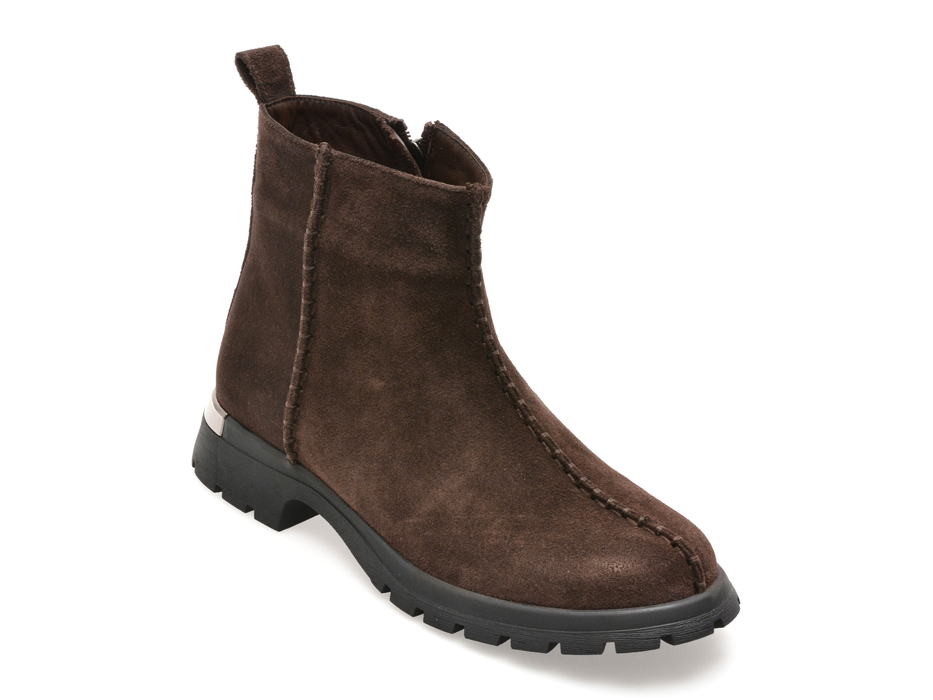 Ghete IMAGE maro, 208300, din piele intoarsa