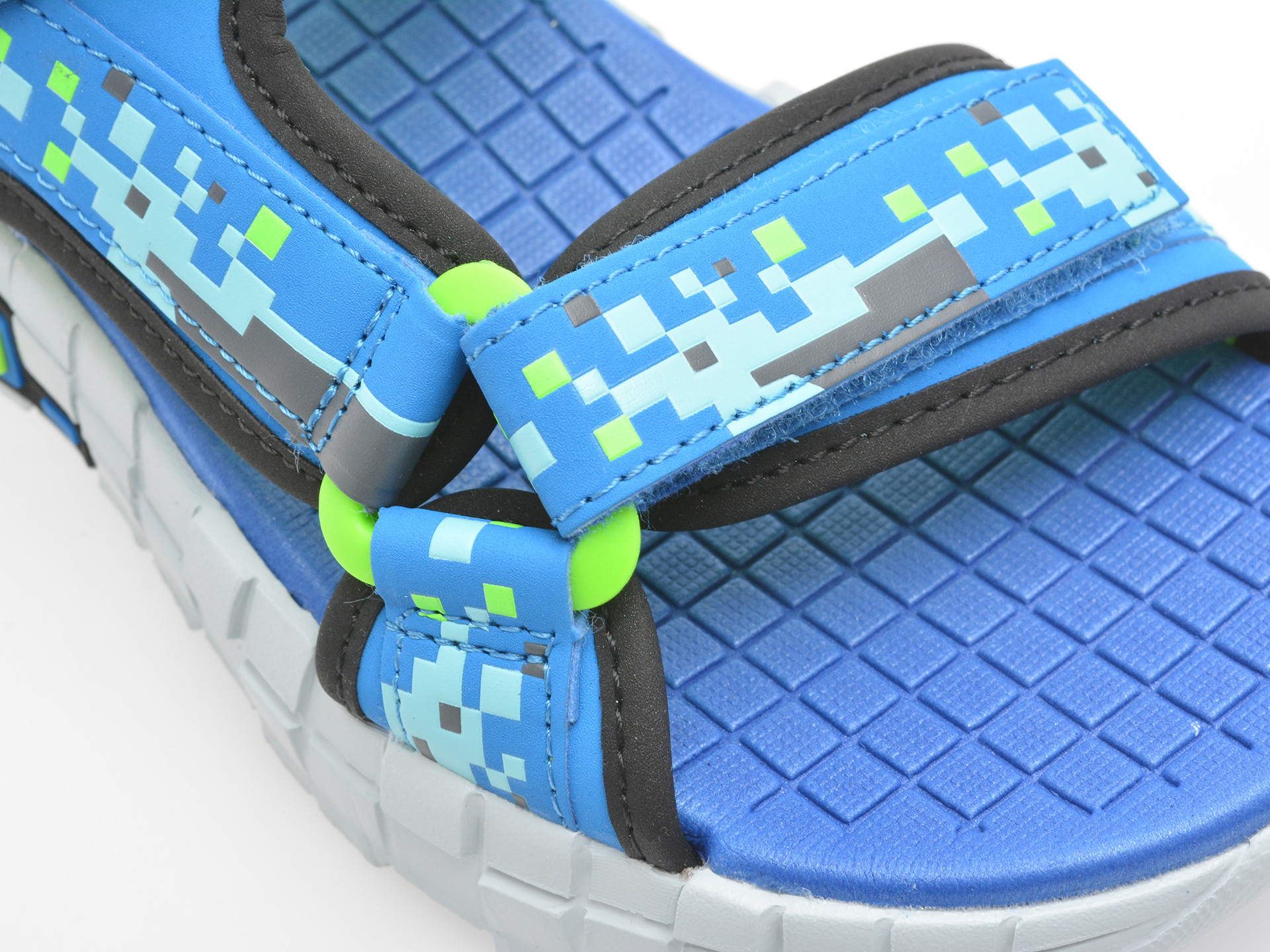 Sandale SKECHERS albastre, MEGA-SPLASH 4K, din piele ecologica