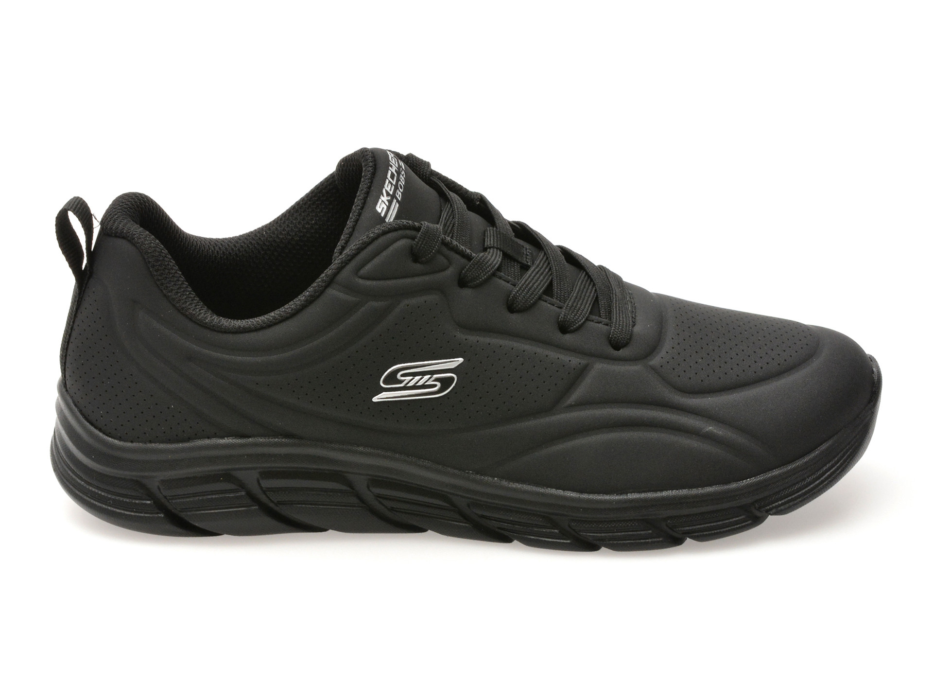 Pantofi sport SKECHERS negri, BOBS B FLEX LO, din piele ecologica