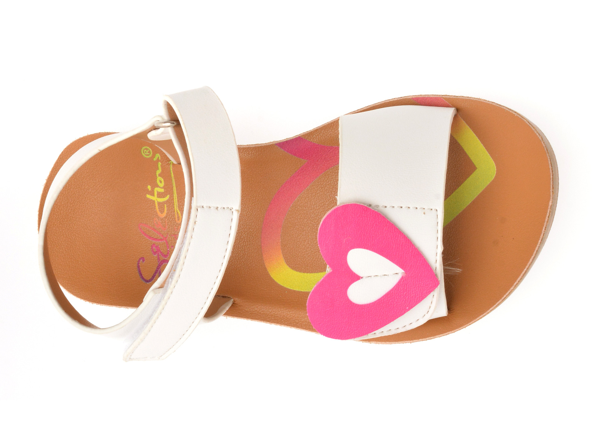 Sandale SELECTION KIDS albe, 82948, din piele ecologica