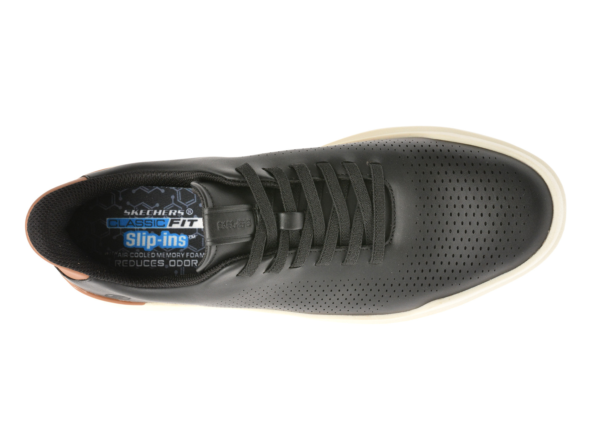Pantofi sport SKECHERS negri, OWEN, din piele ecologica