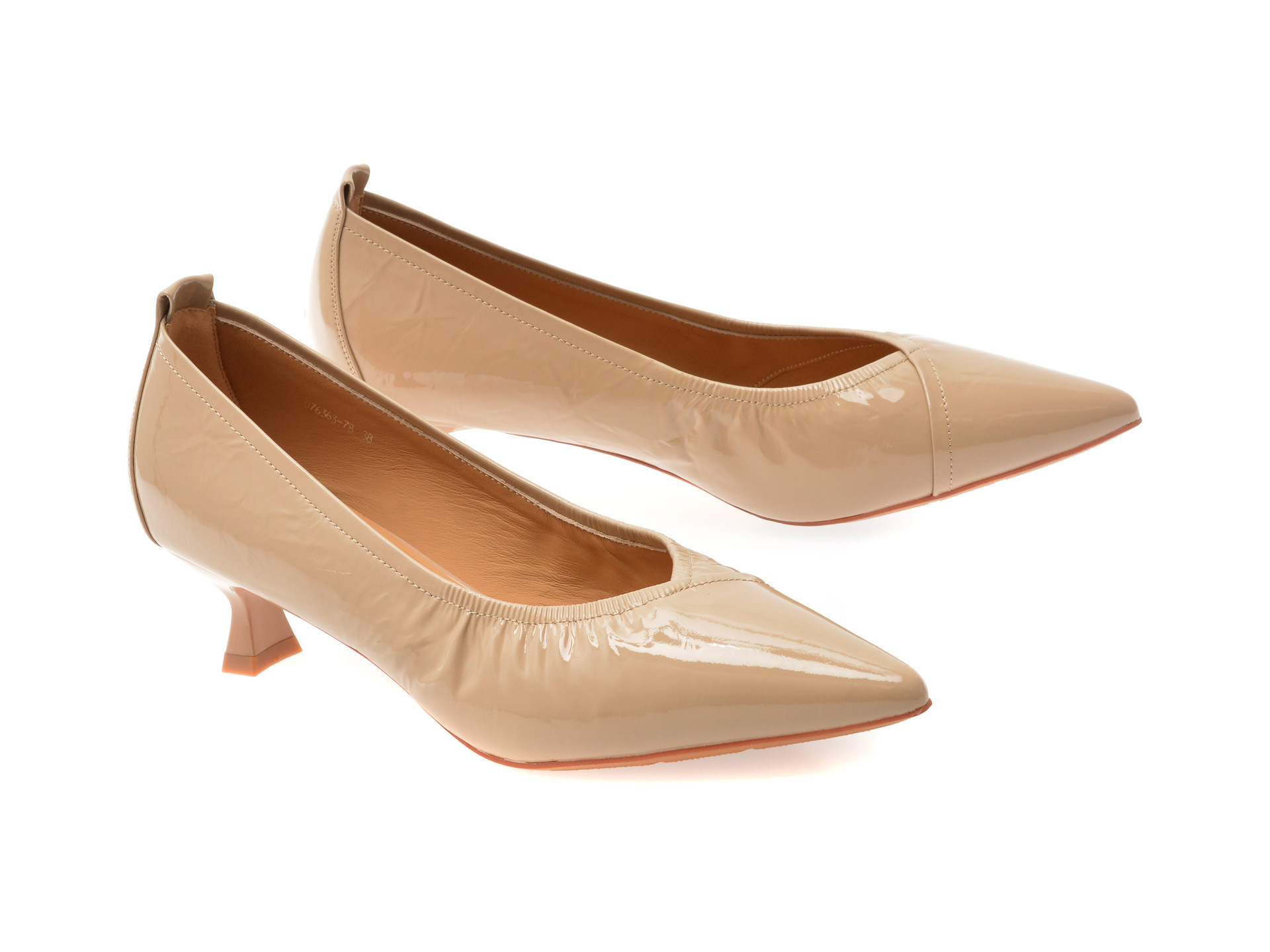 Pantofi eleganti EPICA gri, D76363, din piele naturala lacuita