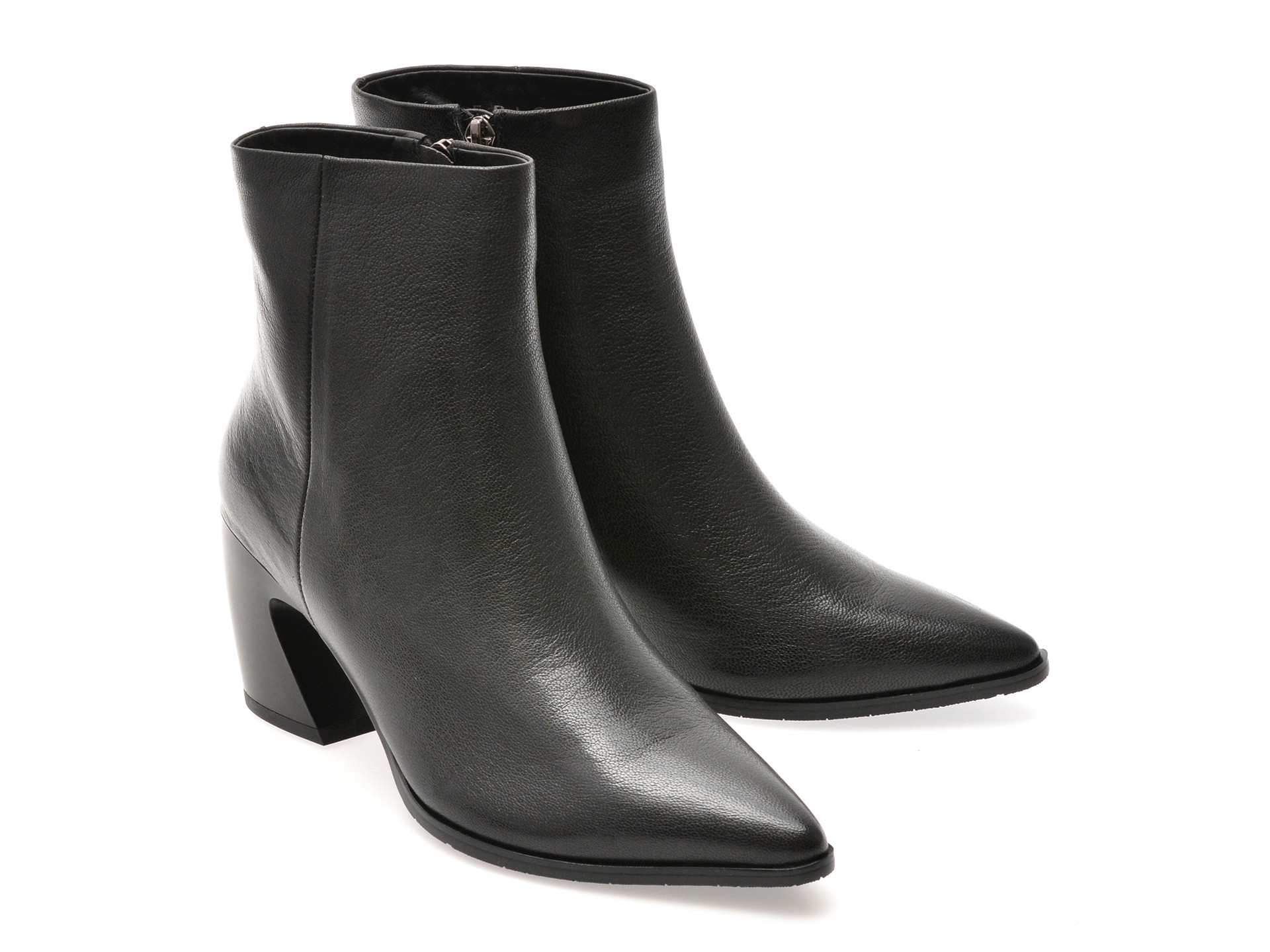 Botine elegante EPICA negre, B233, din piele naturala