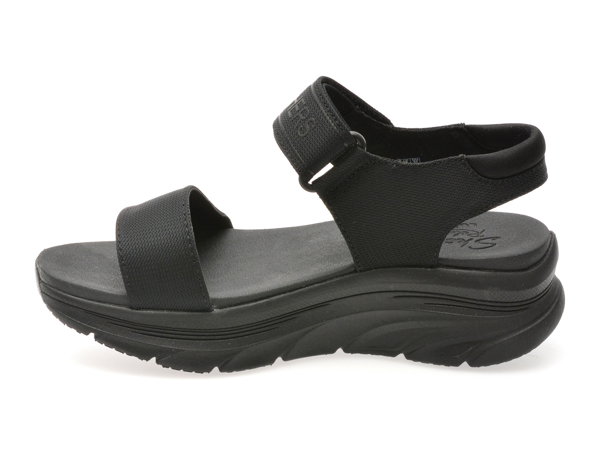 Sandale SKECHERS negre, D LUX WALKER, din material textil