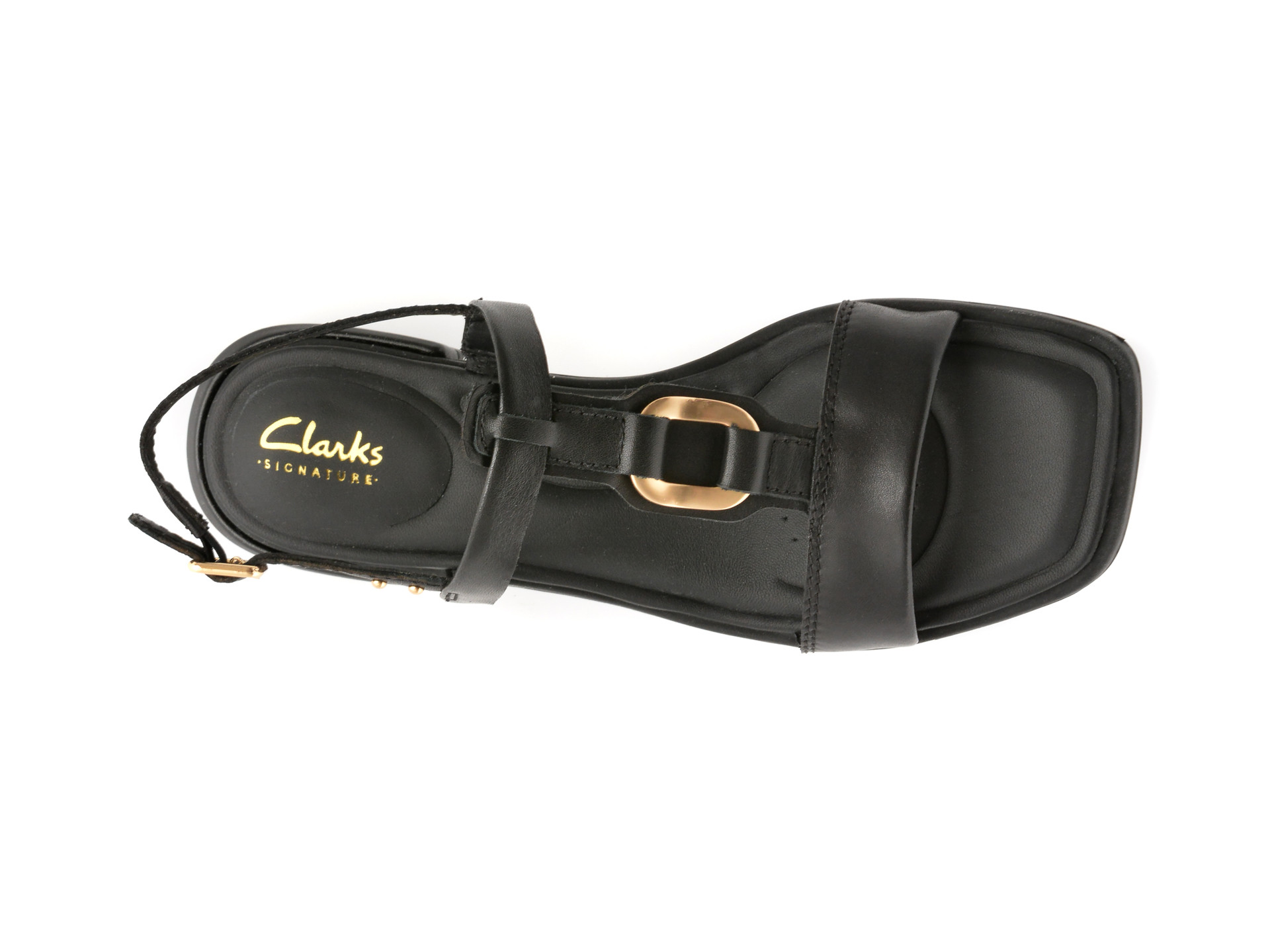 Sandale CLARKS negre, ARIANY SLING, din piele naturala