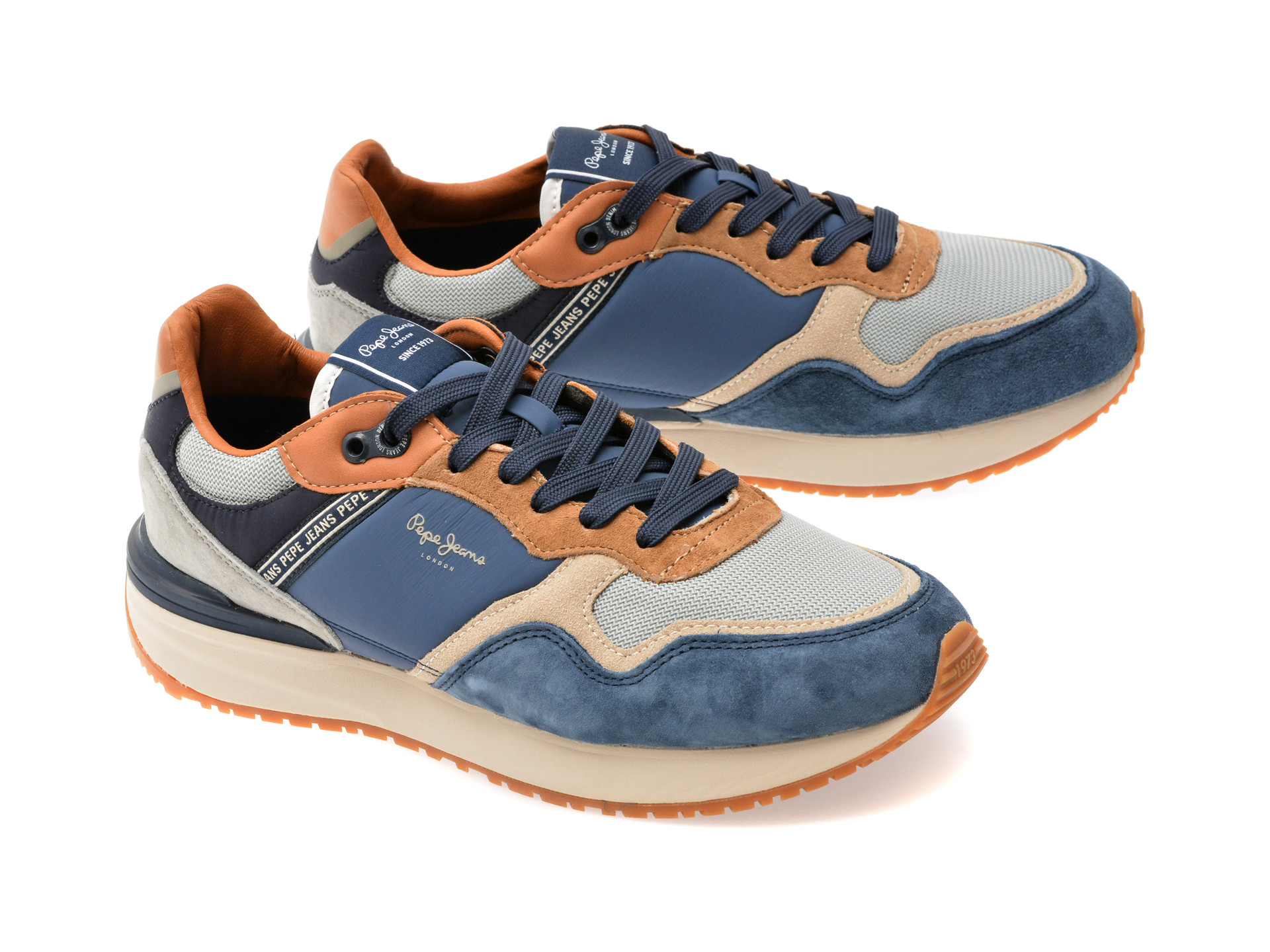 Pantofi sport PEPE JEANS albastri, BUSTER PRO COMBI, din material textil