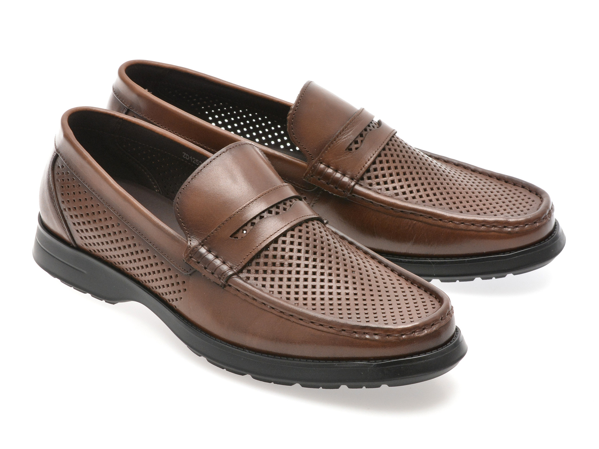 Mocasini OTTER maro, 1252, din piele naturala