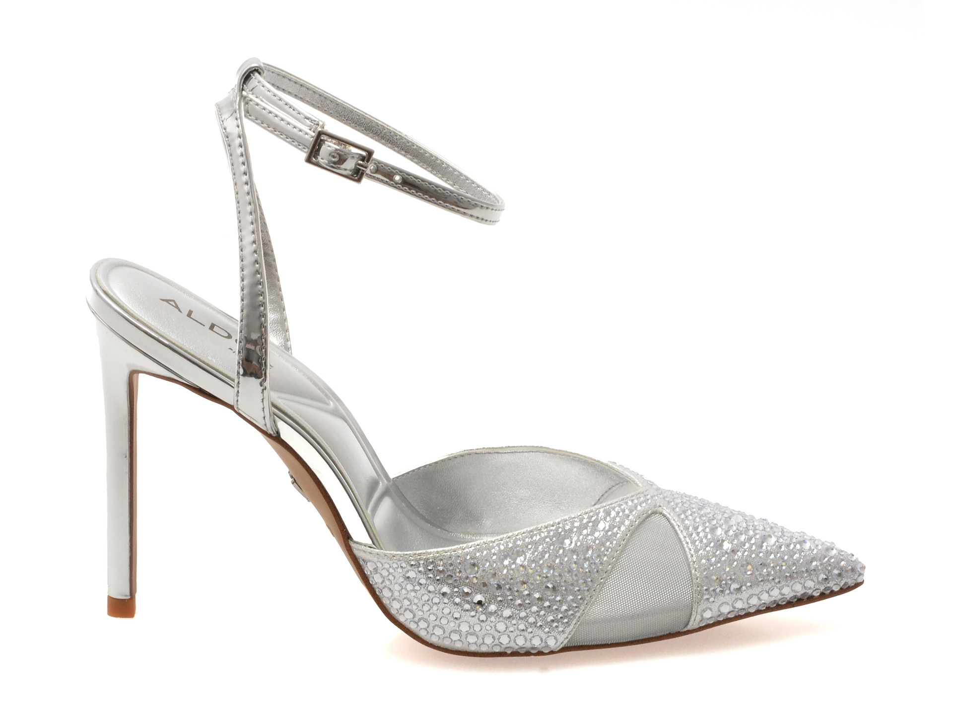 Pantofi eleganti ALDO argintii, DUNMERE 040, din piele ecologica