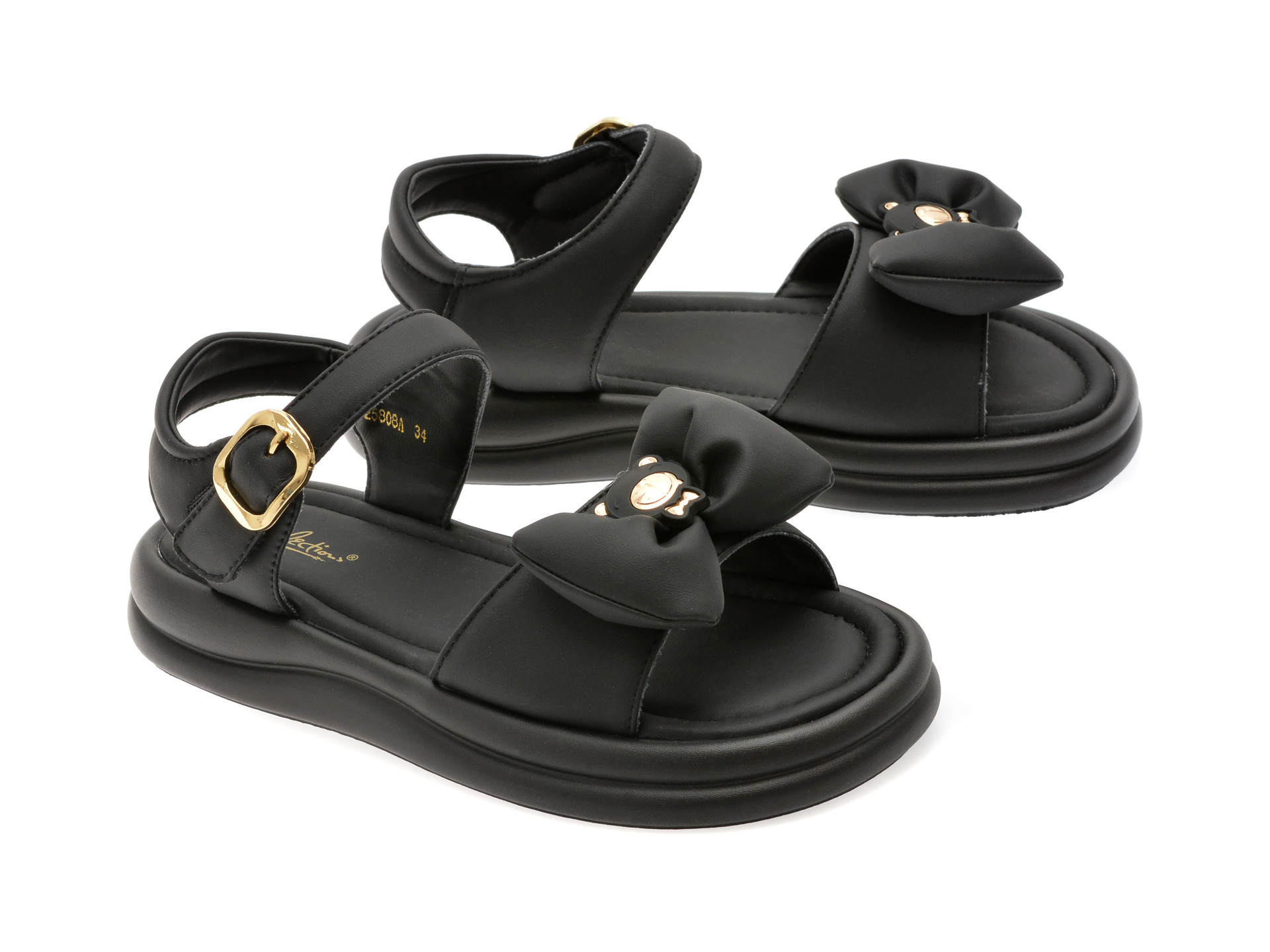 Sandale SELECTION KIDS negre, 25808, din piele ecologica