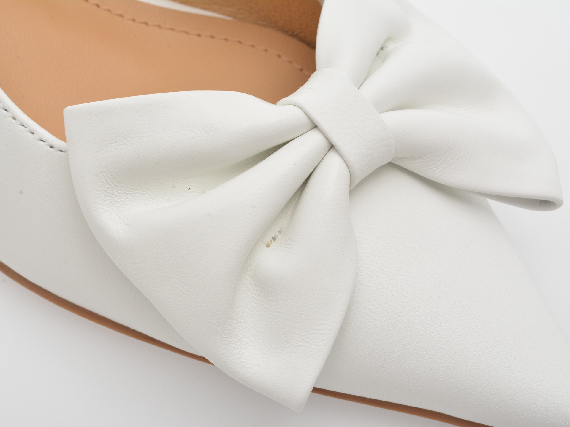 Pantofi eleganti IMAGE albi, 4H077, din piele naturala