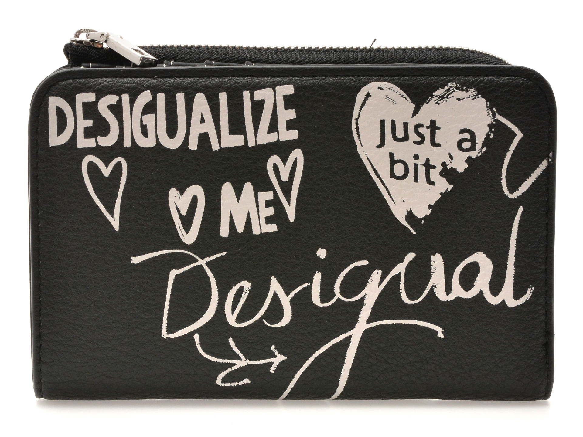 Portofel DESIGUAL negru, WAYP44, din piele ecologica