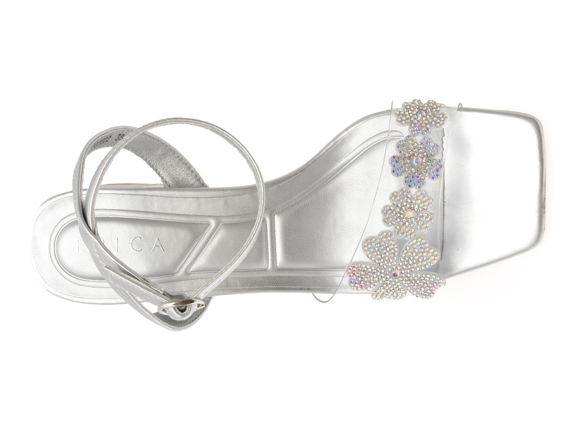 Sandale EPICA argintii, 101602, din piele ecologica