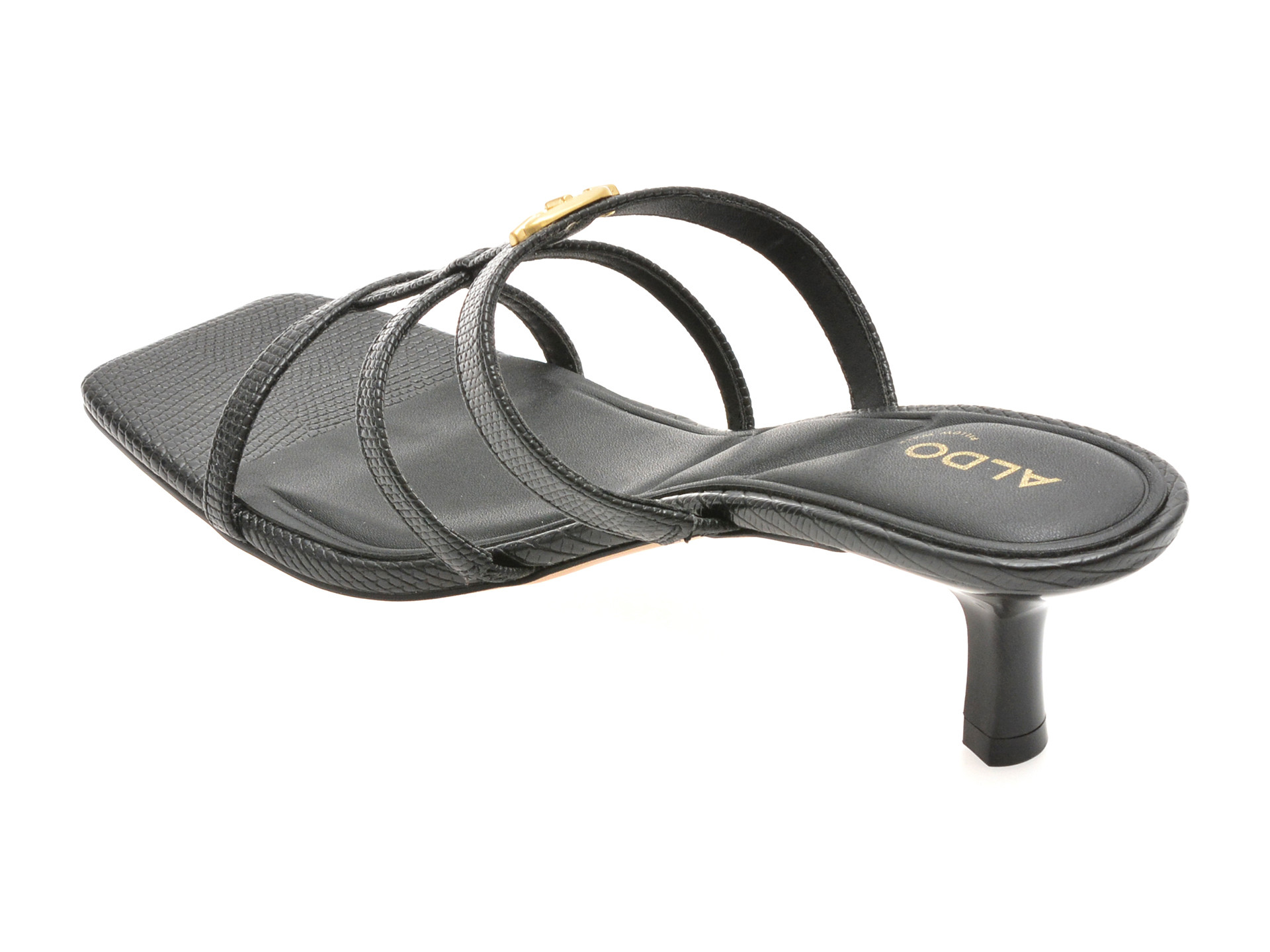 Papuci ALDO negri, GOLDEN GLOW 001, din piele ecologica