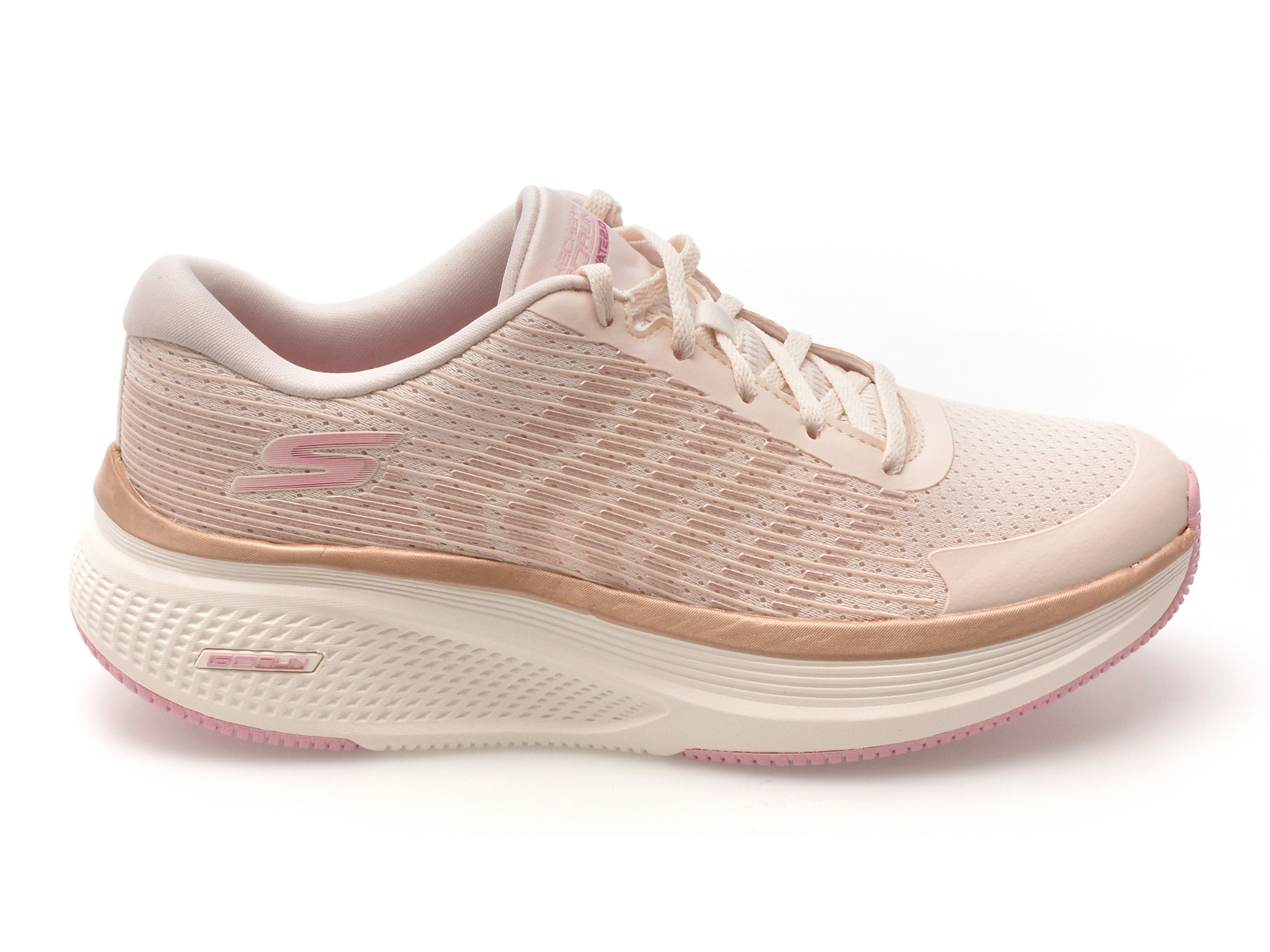 Pantofi sport SKECHERS nude, GO RUN ELEVATE 2.0, din material textil