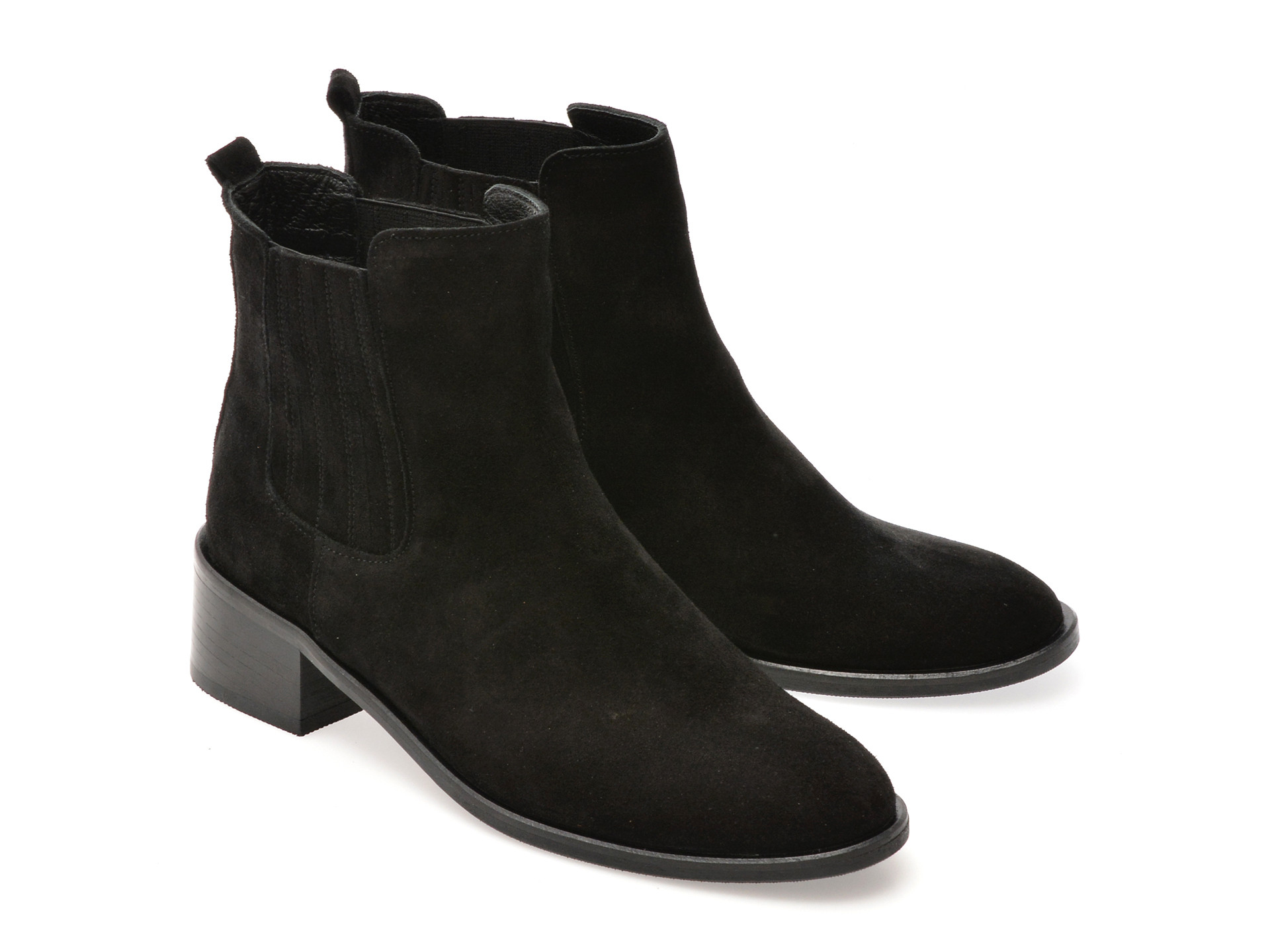 Ghete EPICA negre, 232080, din piele intoarsa