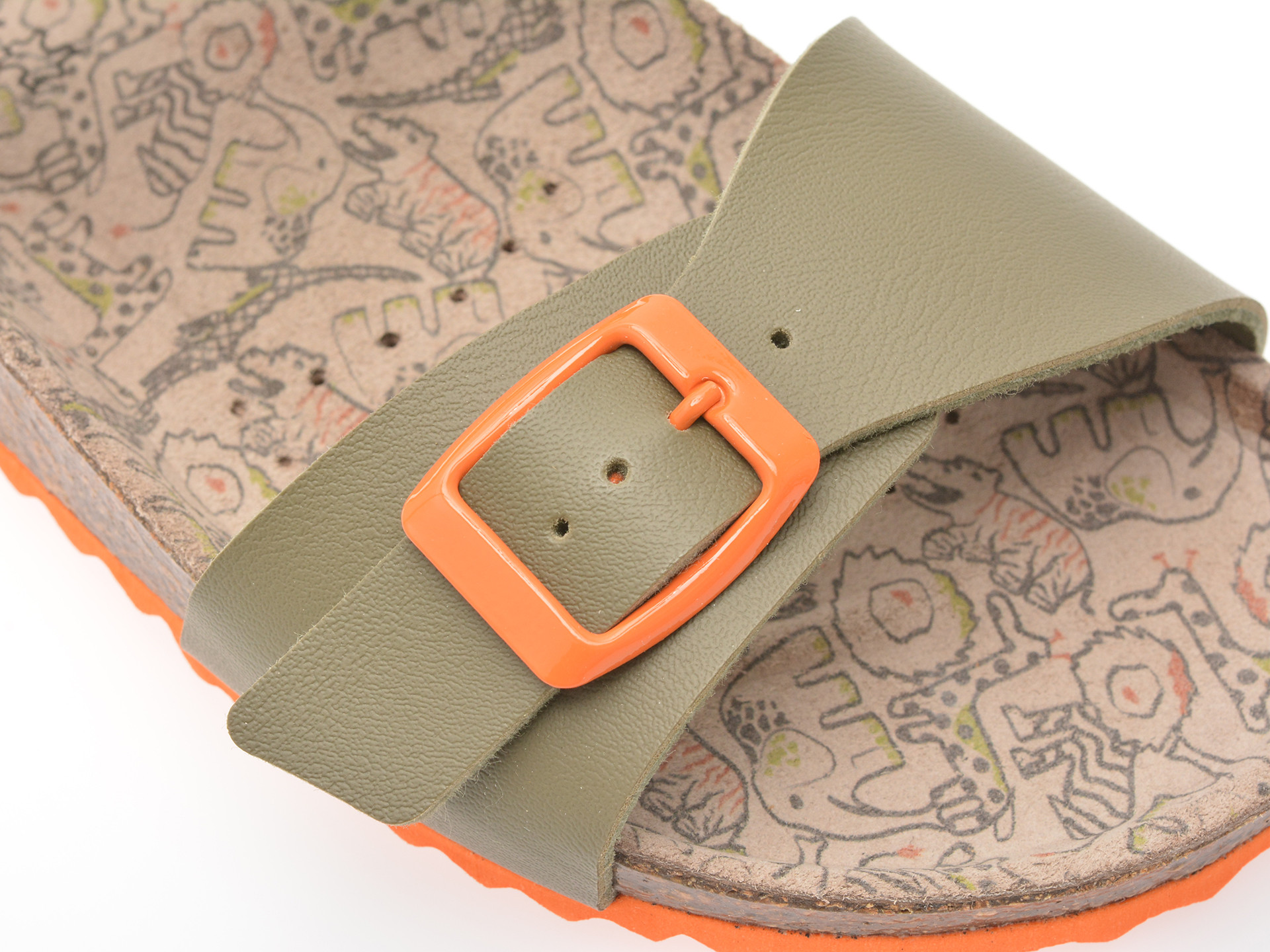 Sandale GEOX kaki, J028LB, din piele ecologica