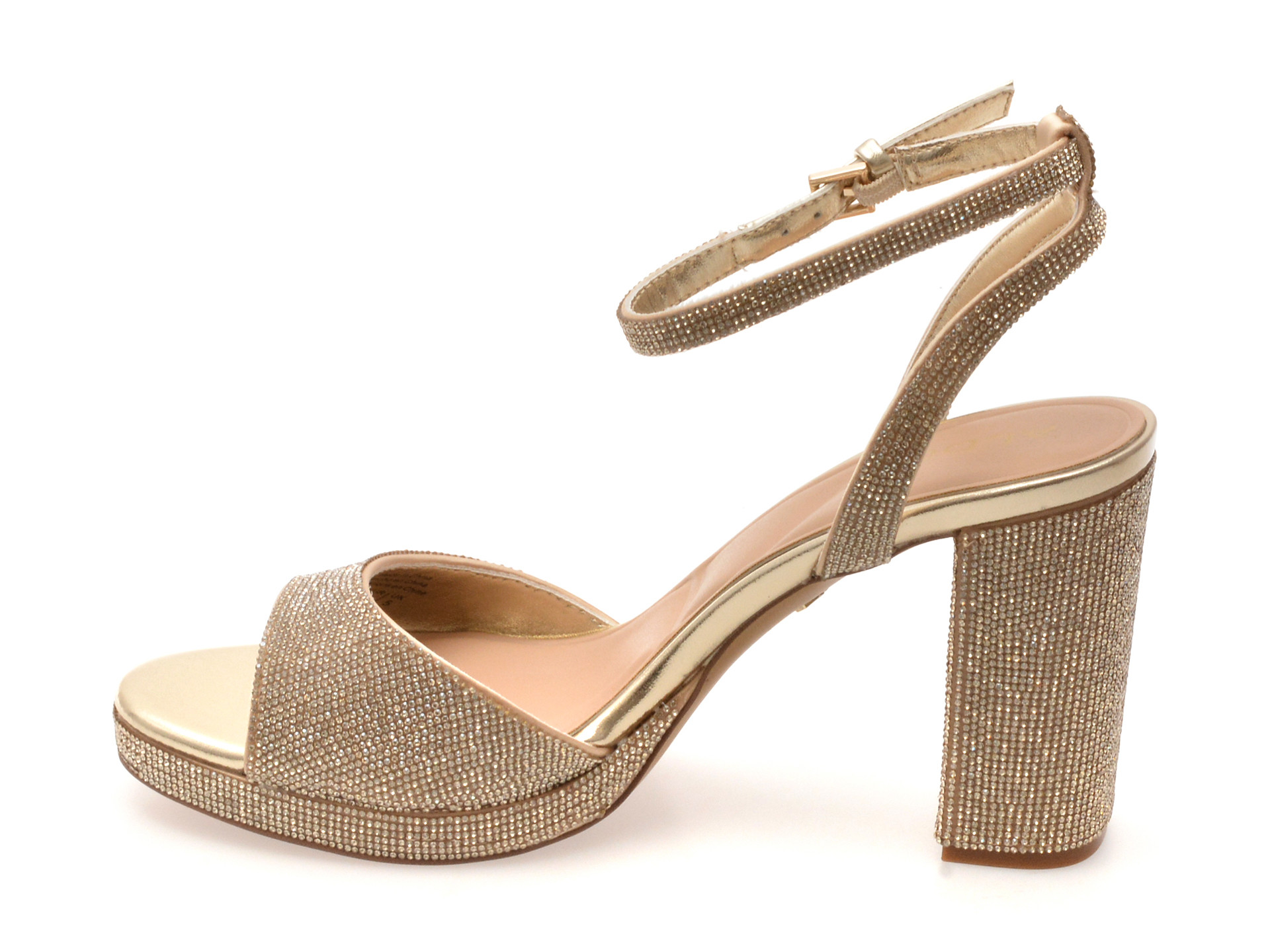 Sandale elegante ALDO aurii, ALLURING 741, din material textil