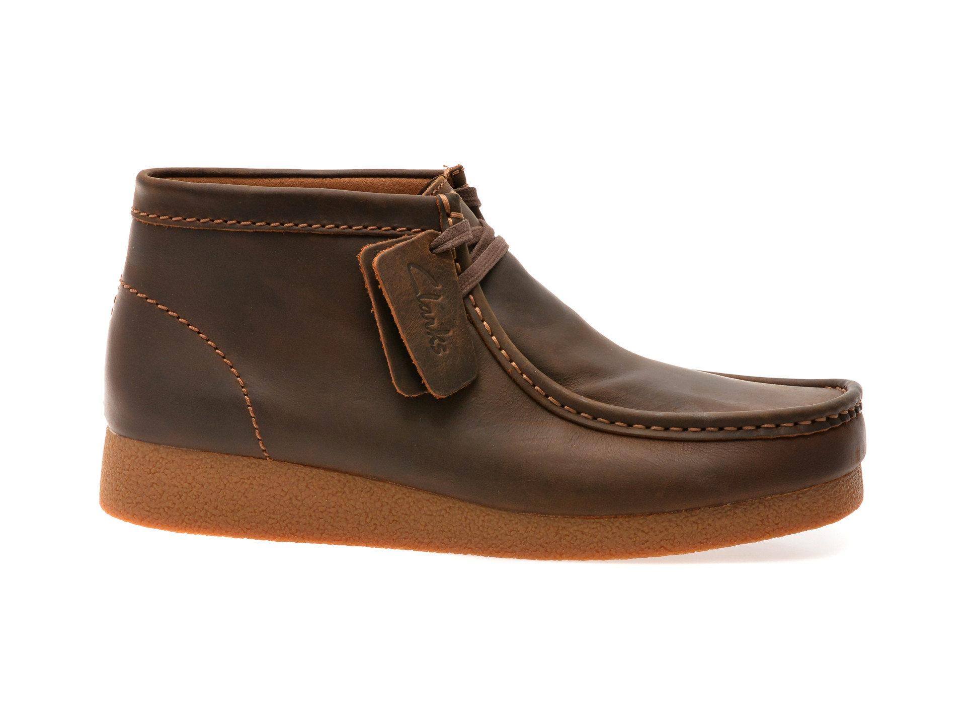 Ghete CLARKS maro, WALLABEE EVO BT, din piele naturala