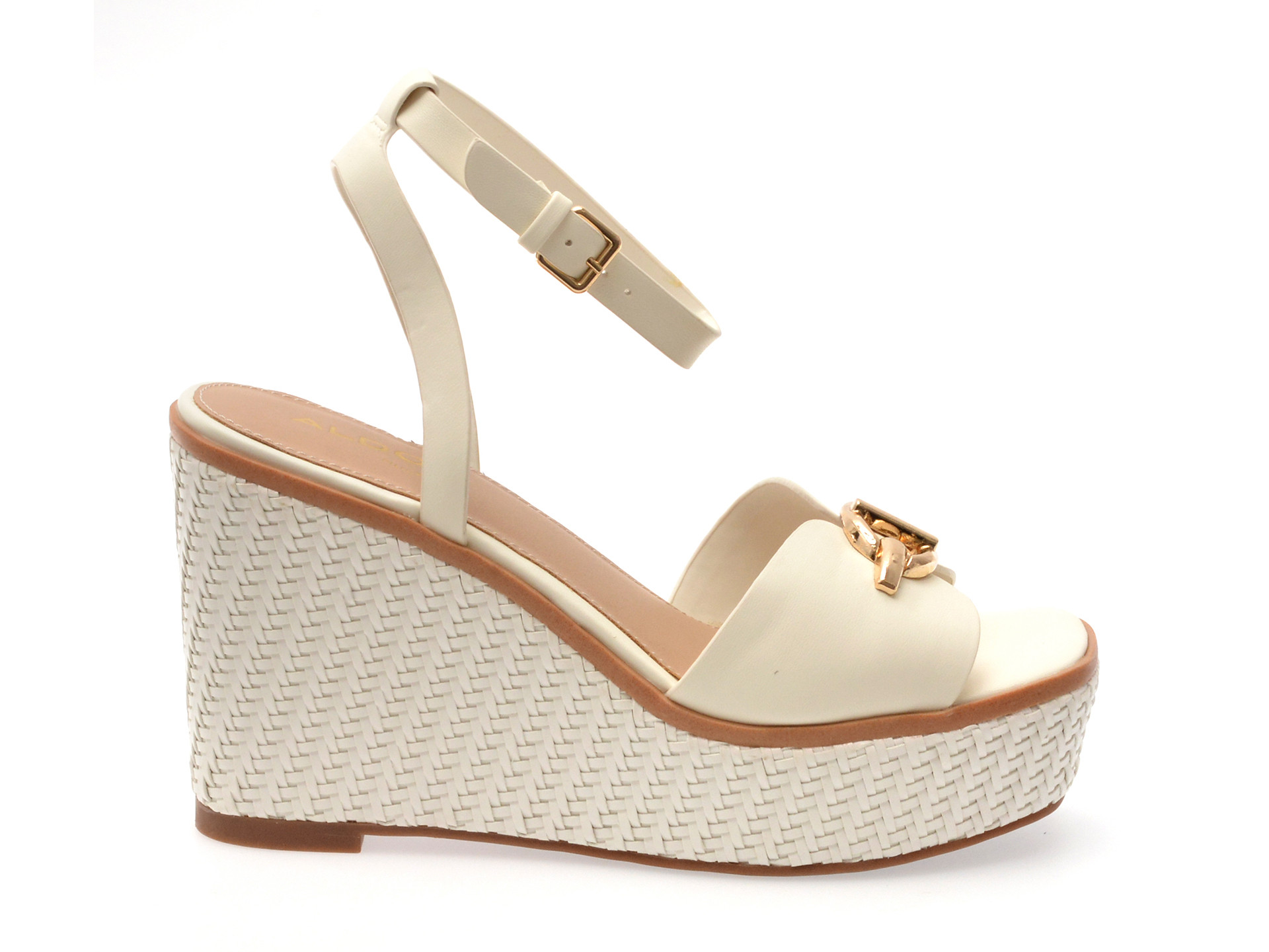 Sandale ALDO albe, YBYLIN 100, din piele ecologica