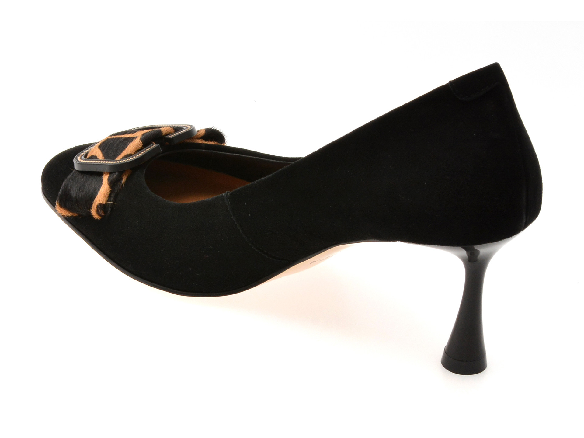 Pantofi eleganti EPICA negri, F222, din piele intoarsa