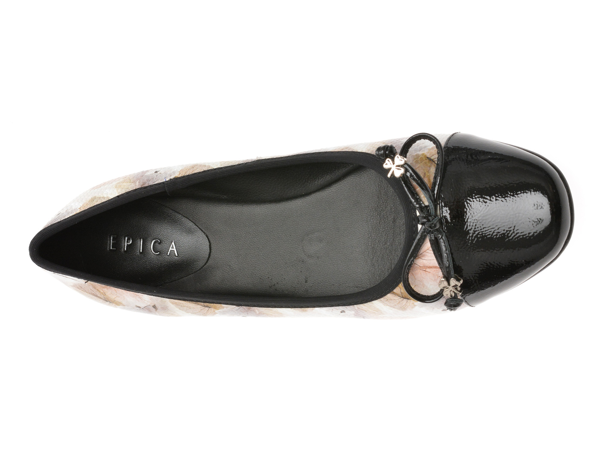 Balerini EPICA albi, 2956, din piele naturala