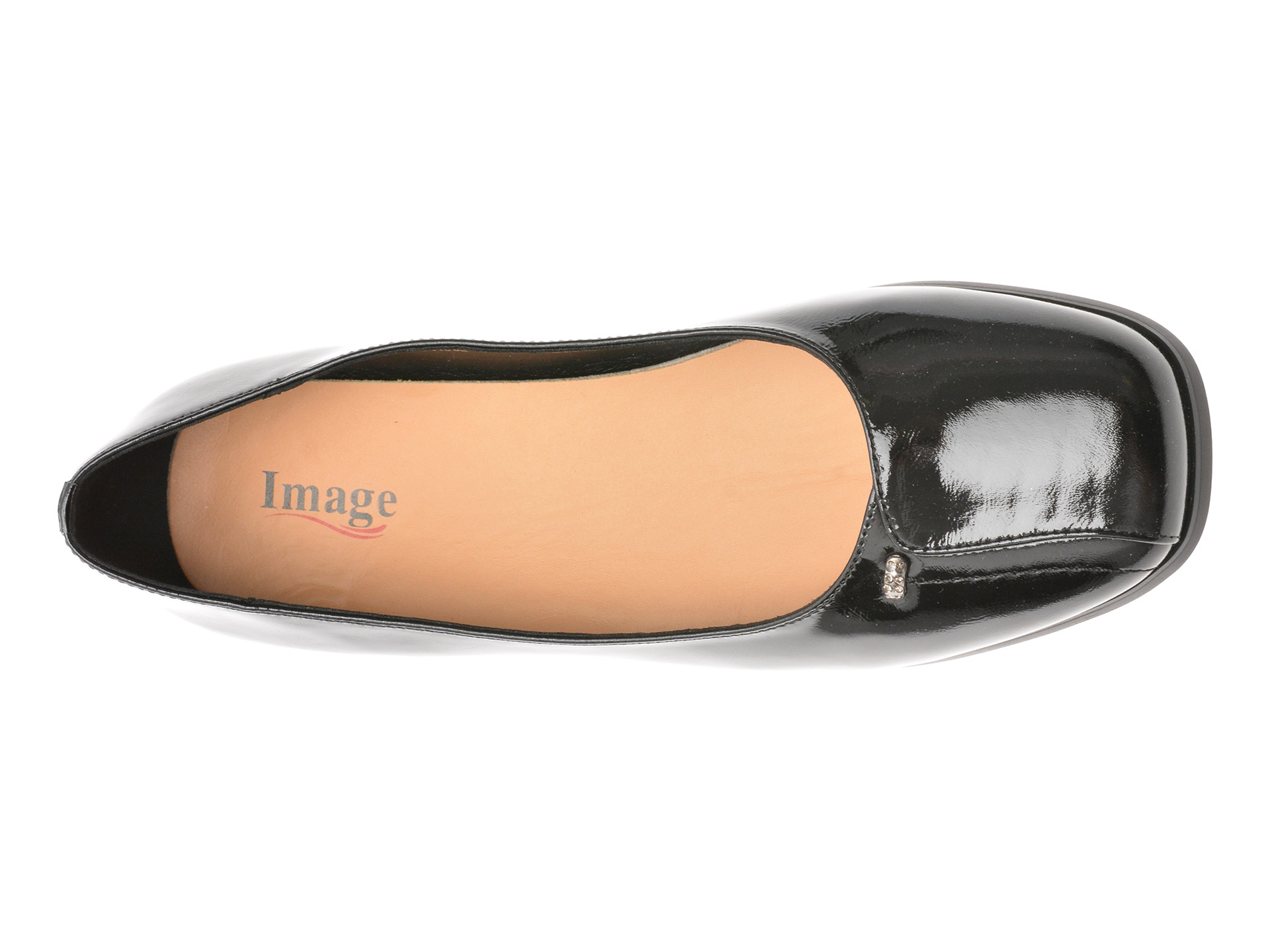 Balerini IMAGE negri, 1195G22, din piele naturala lacuita