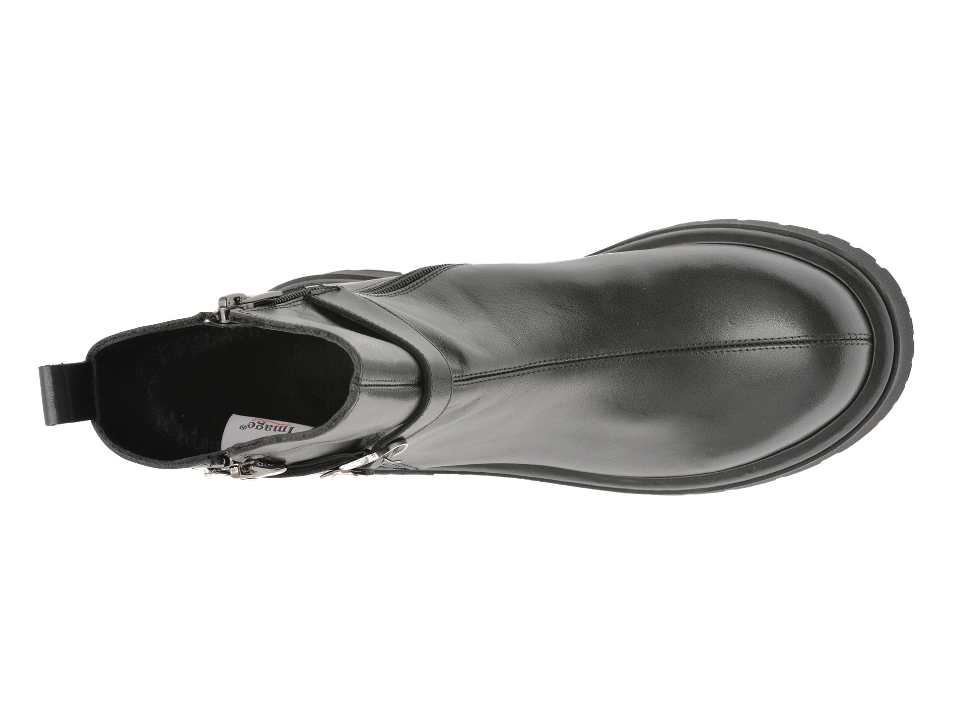 Ghete IMAGE negre, 1504181, din piele naturala