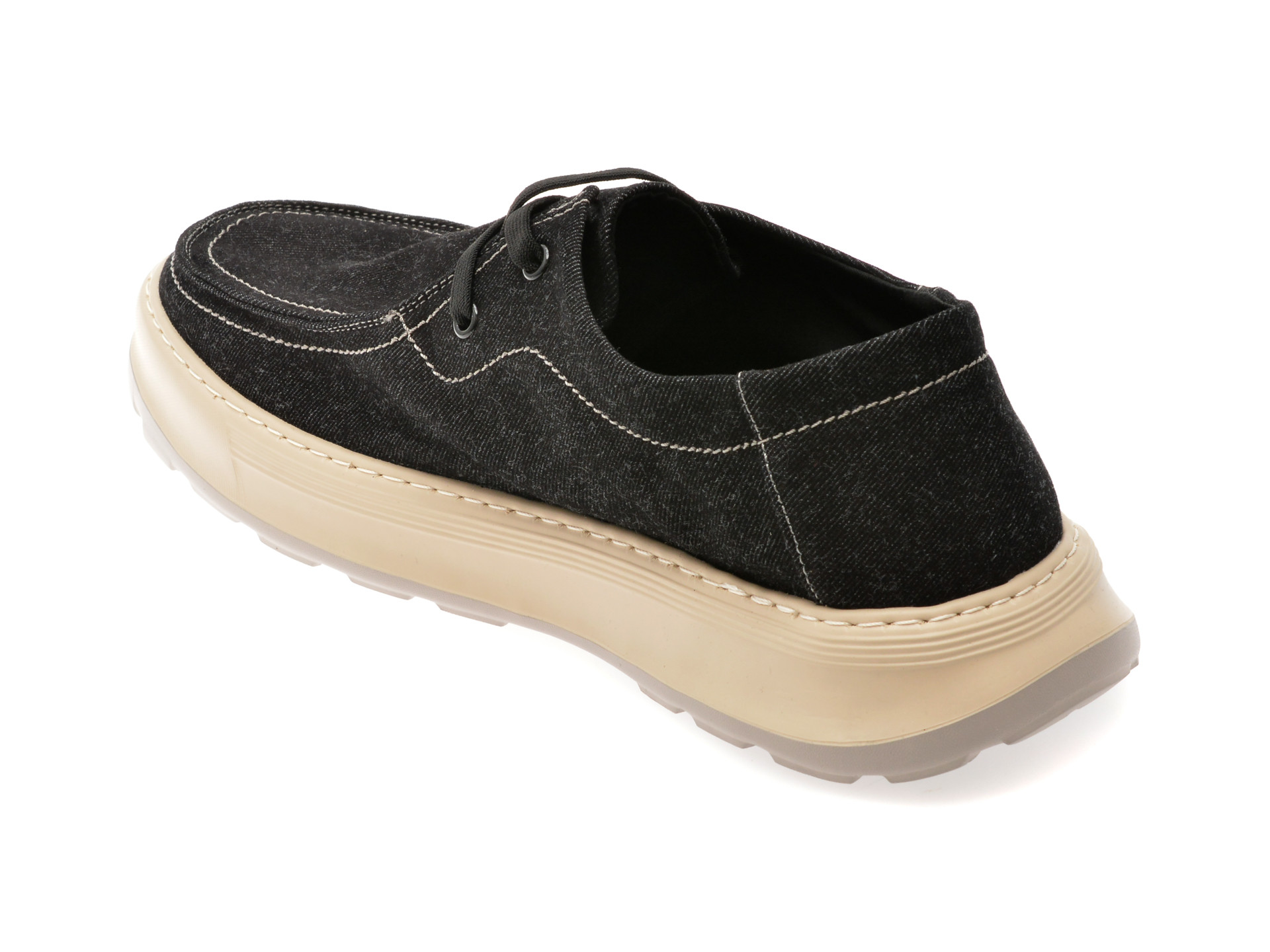 Mocasini OTTER negri, 516001, din material textil