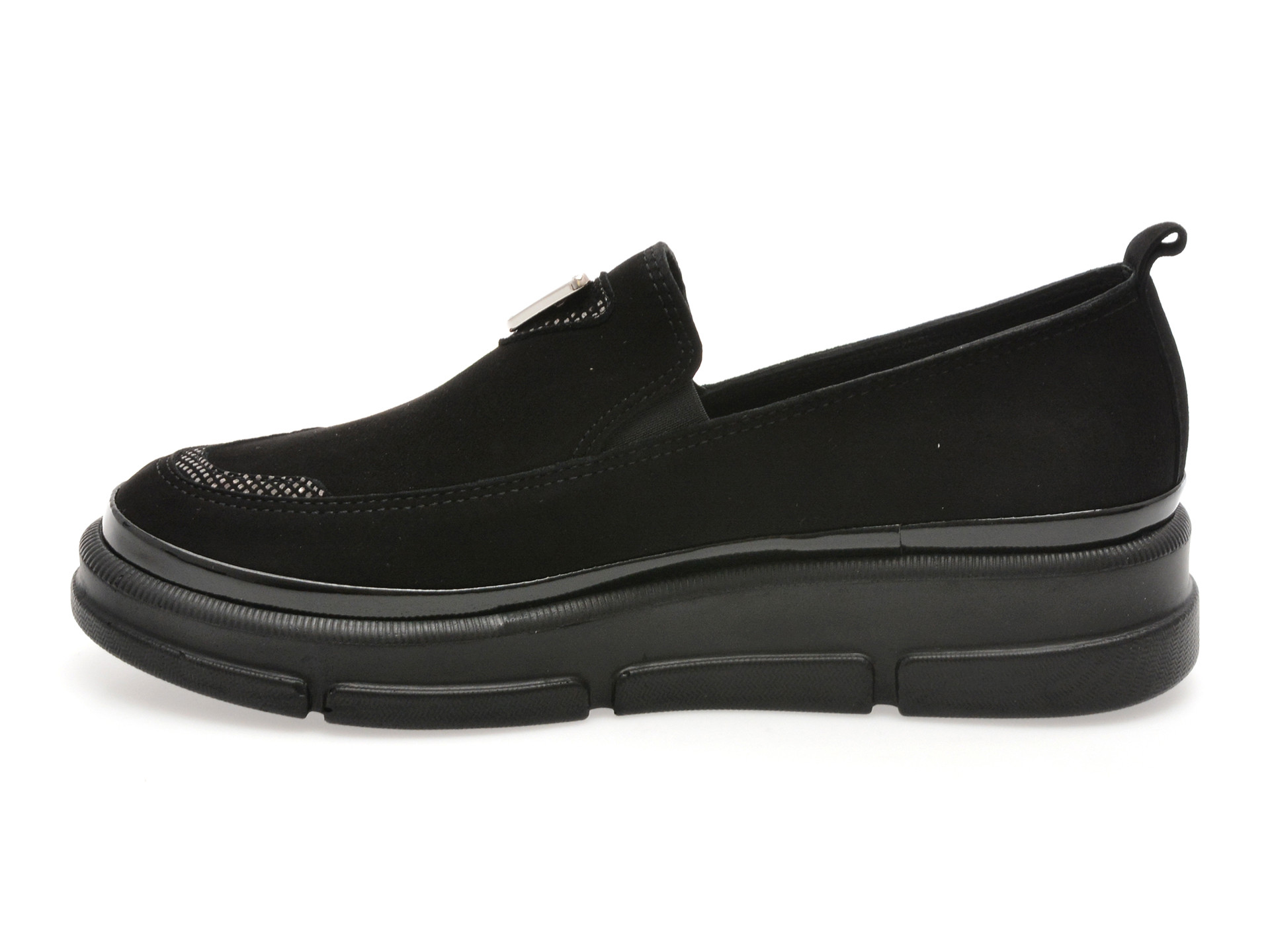 Pantofi IMAGE negri, 387392, din piele intoarsa