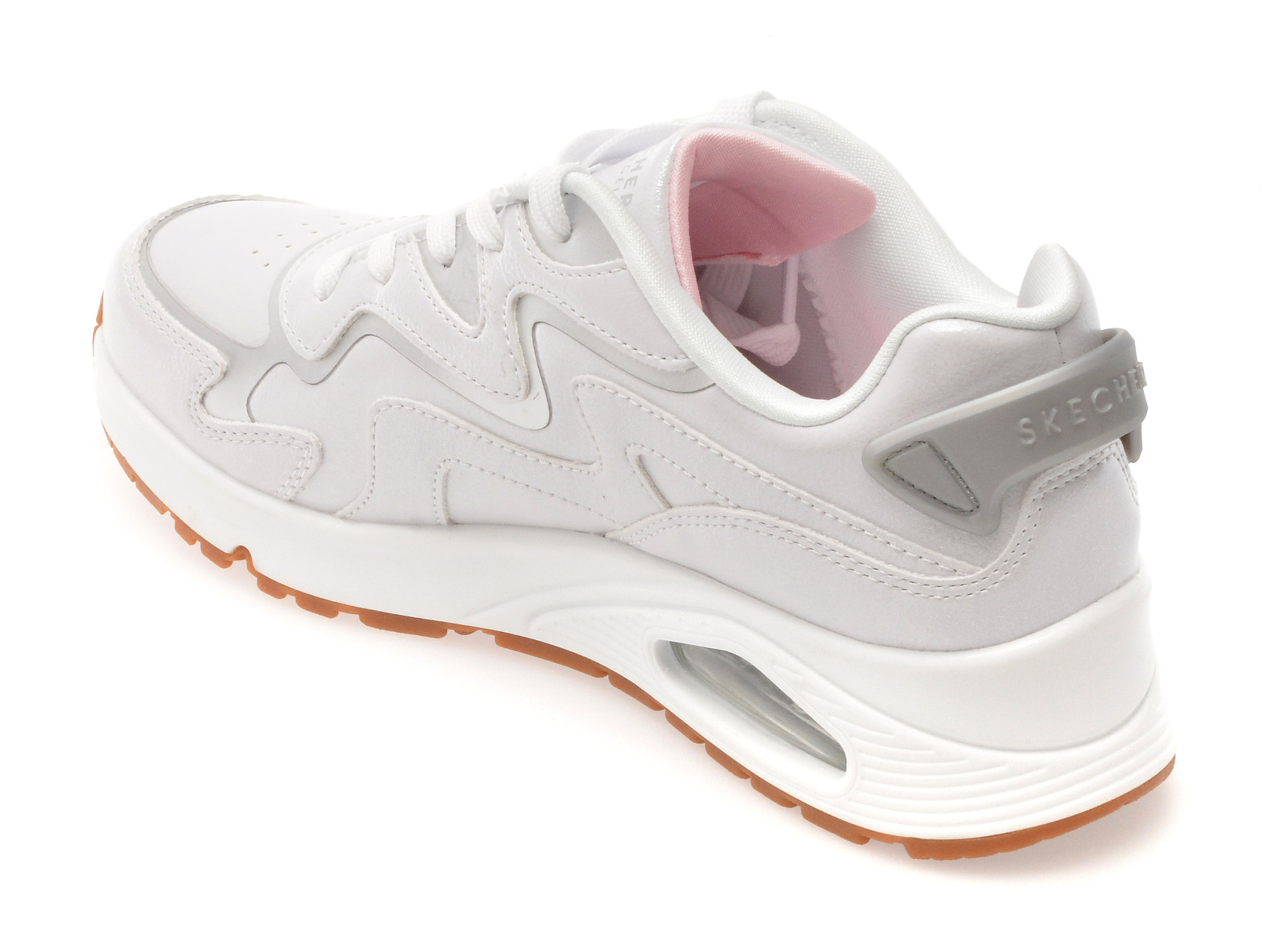Pantofi sport SKECHERS albi, UNO GEN1, din piele ecologica