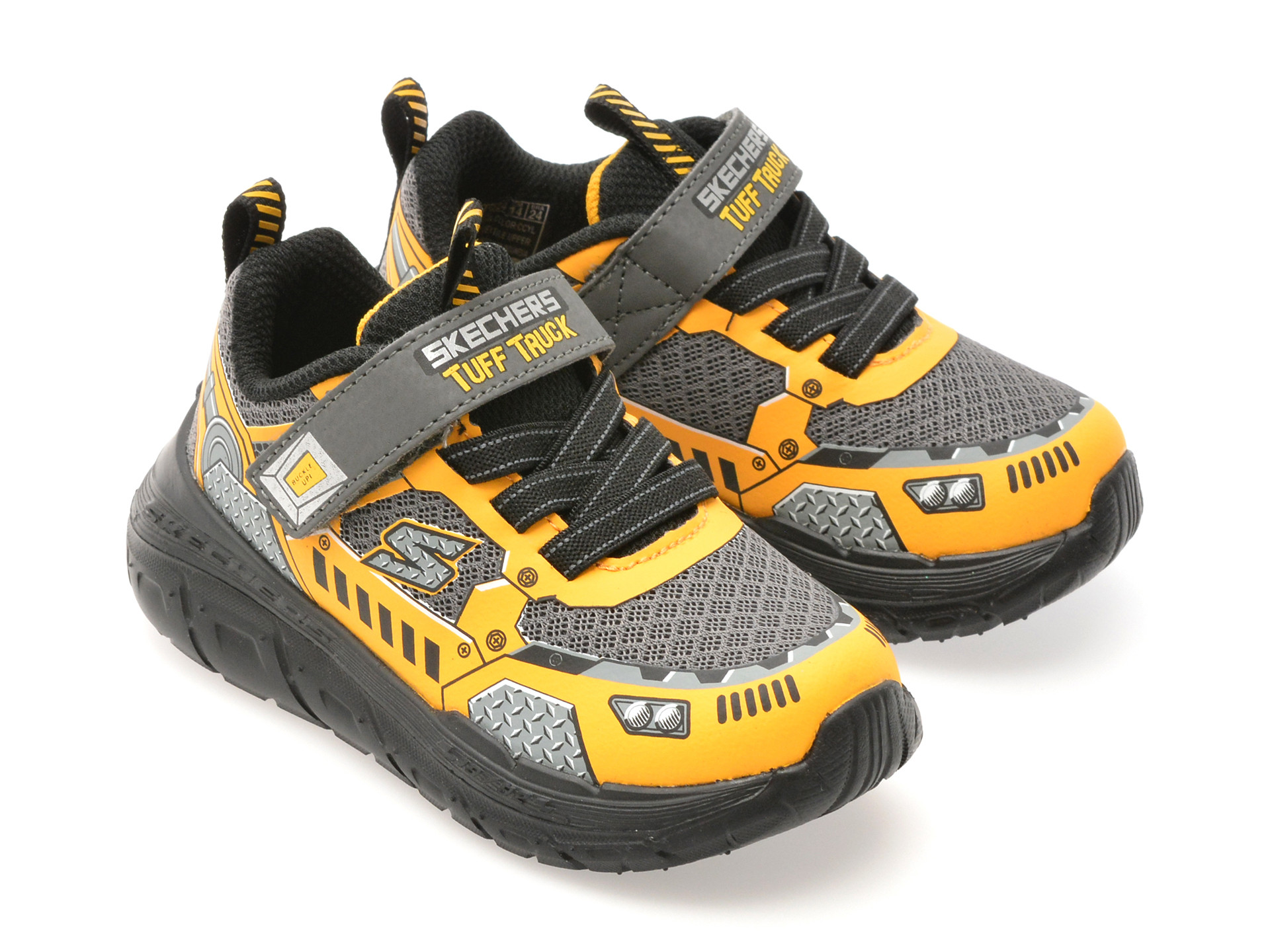 Pantofi sport SKECHERS galbeni, SKECH TRACKS, din material textil