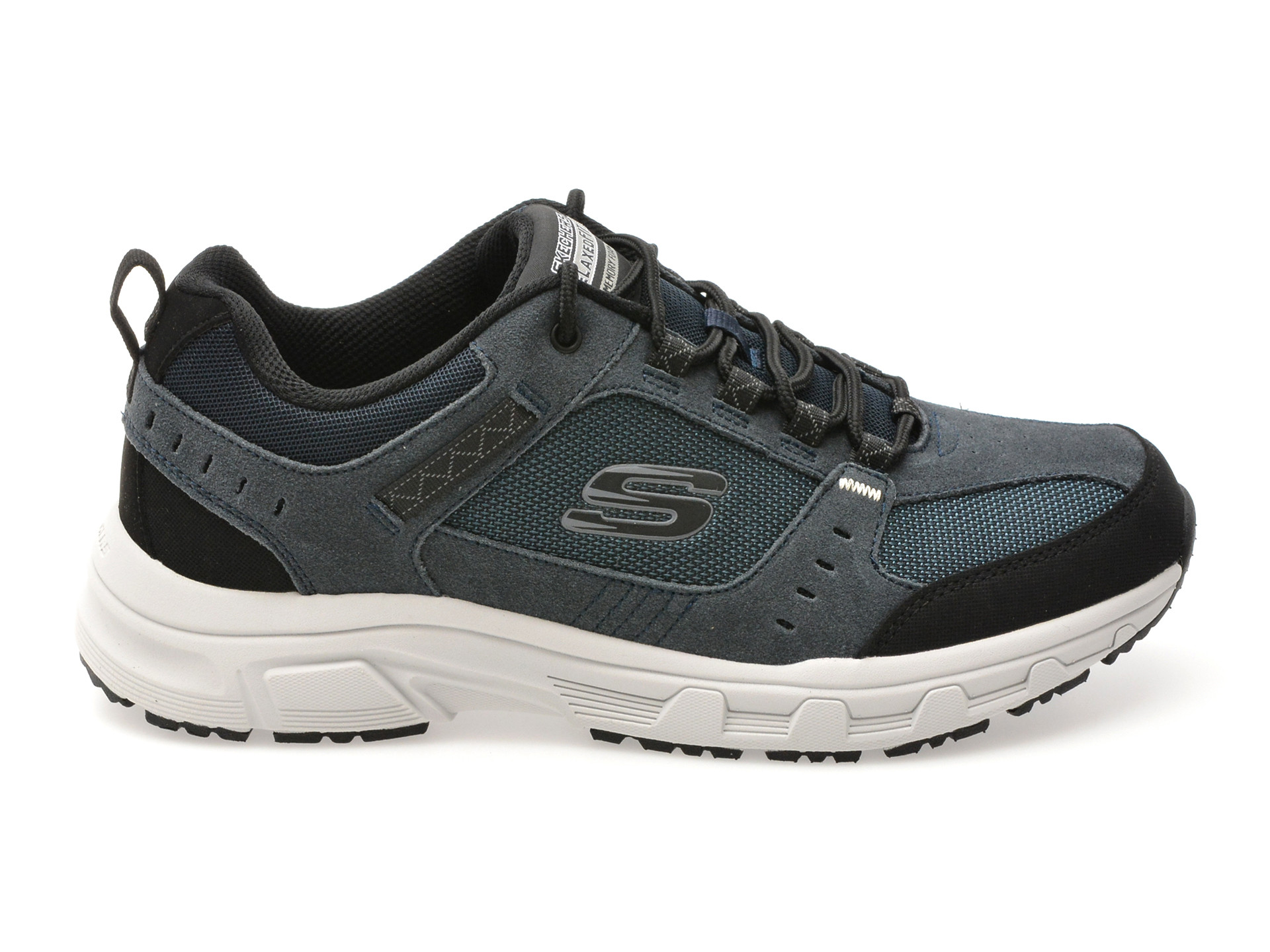 Pantofi sport SKECHERS bleumarin, OAK CANYON, din material textil si piele naturala