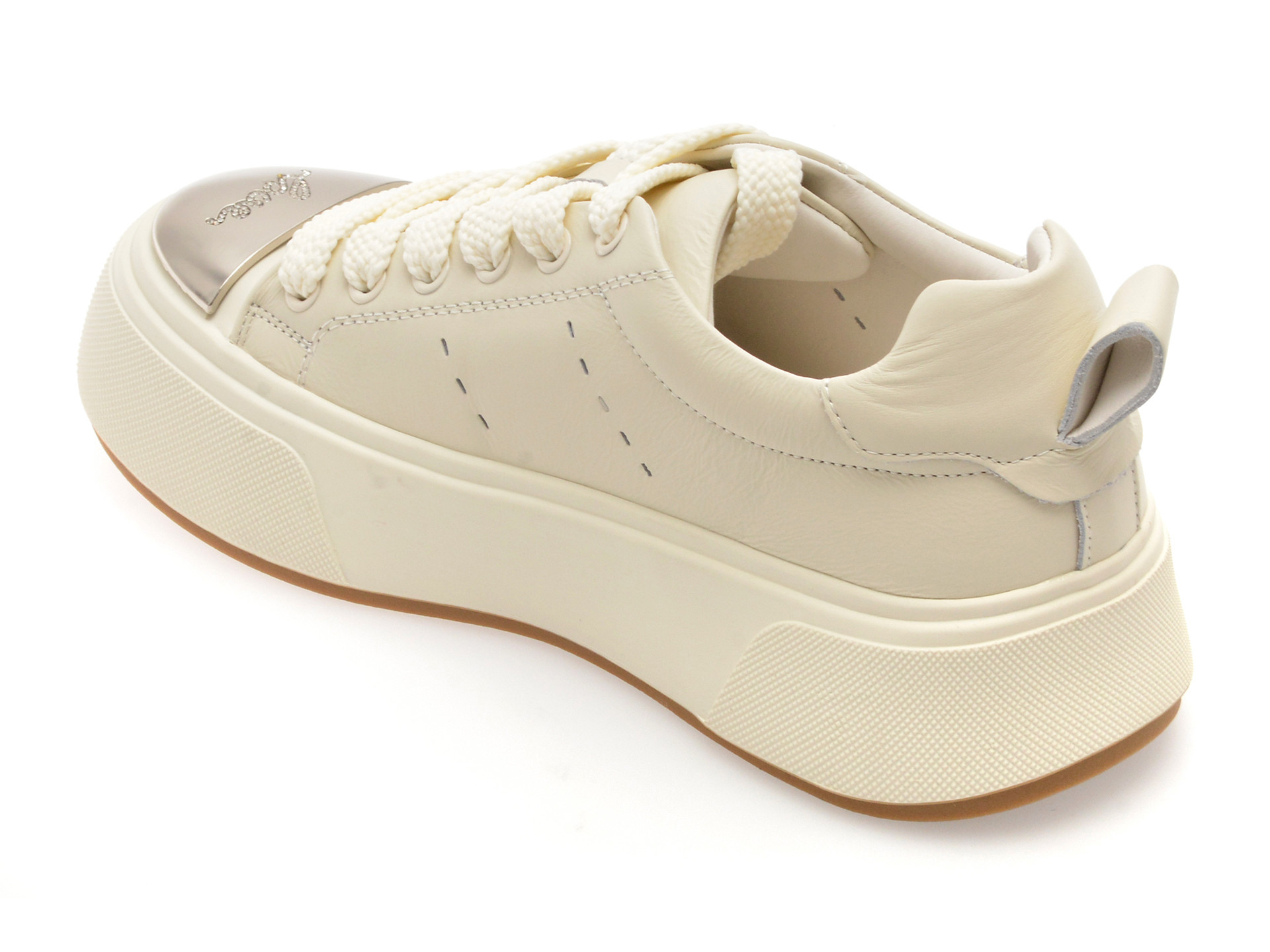 Pantofi sport EPICA albi, 28701, din piele naturala