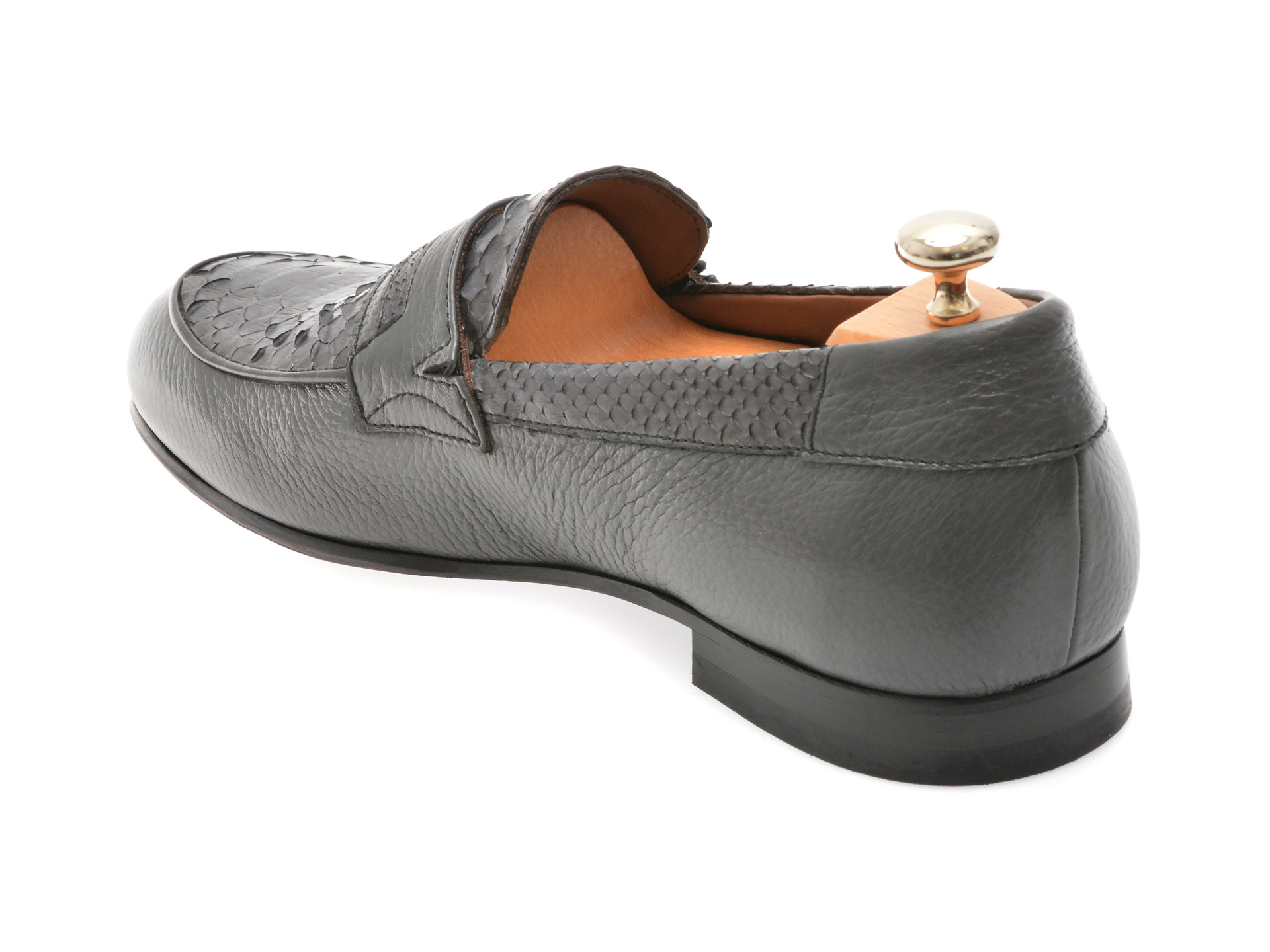 Mocasini eleganti LE COLONEL gri, 45860, din piele naturala
