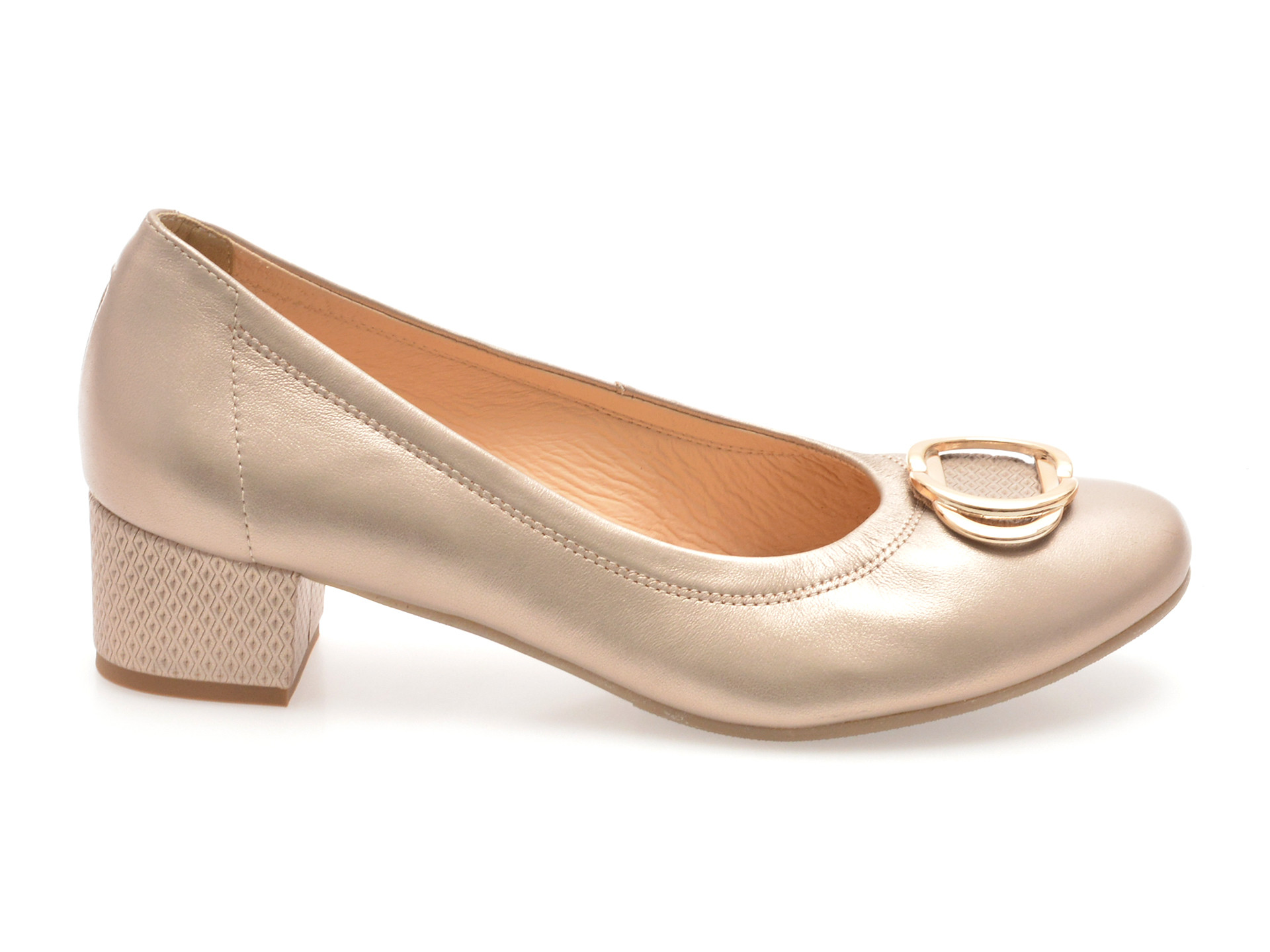 Balerini IMAGE aurii, 6415, din piele naturala