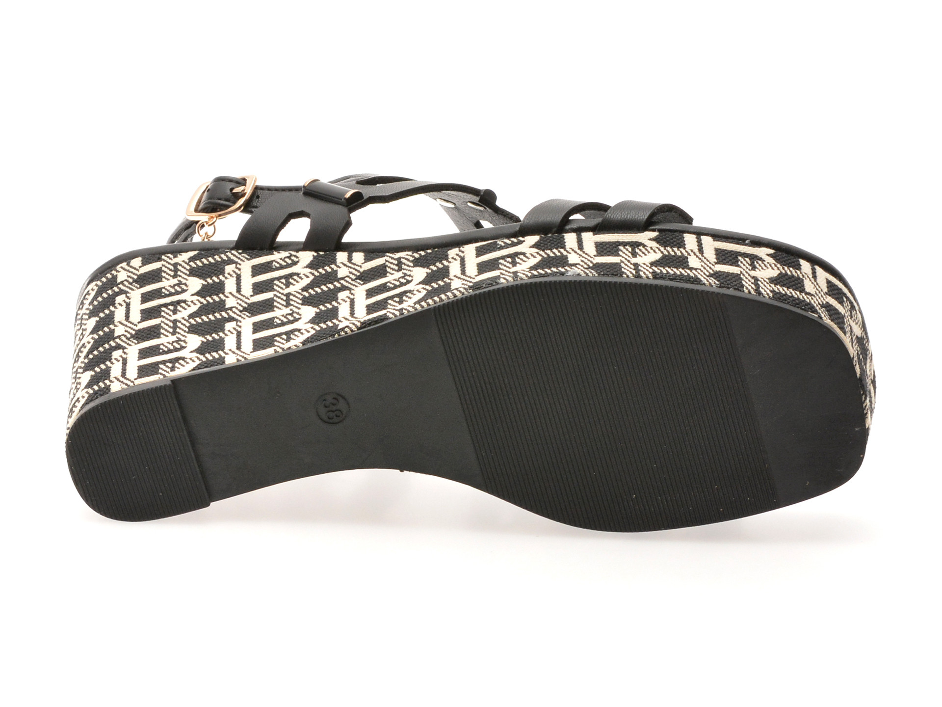 Sandale LAURA BIAGIOTTI negre, 9104, din piele ecologica