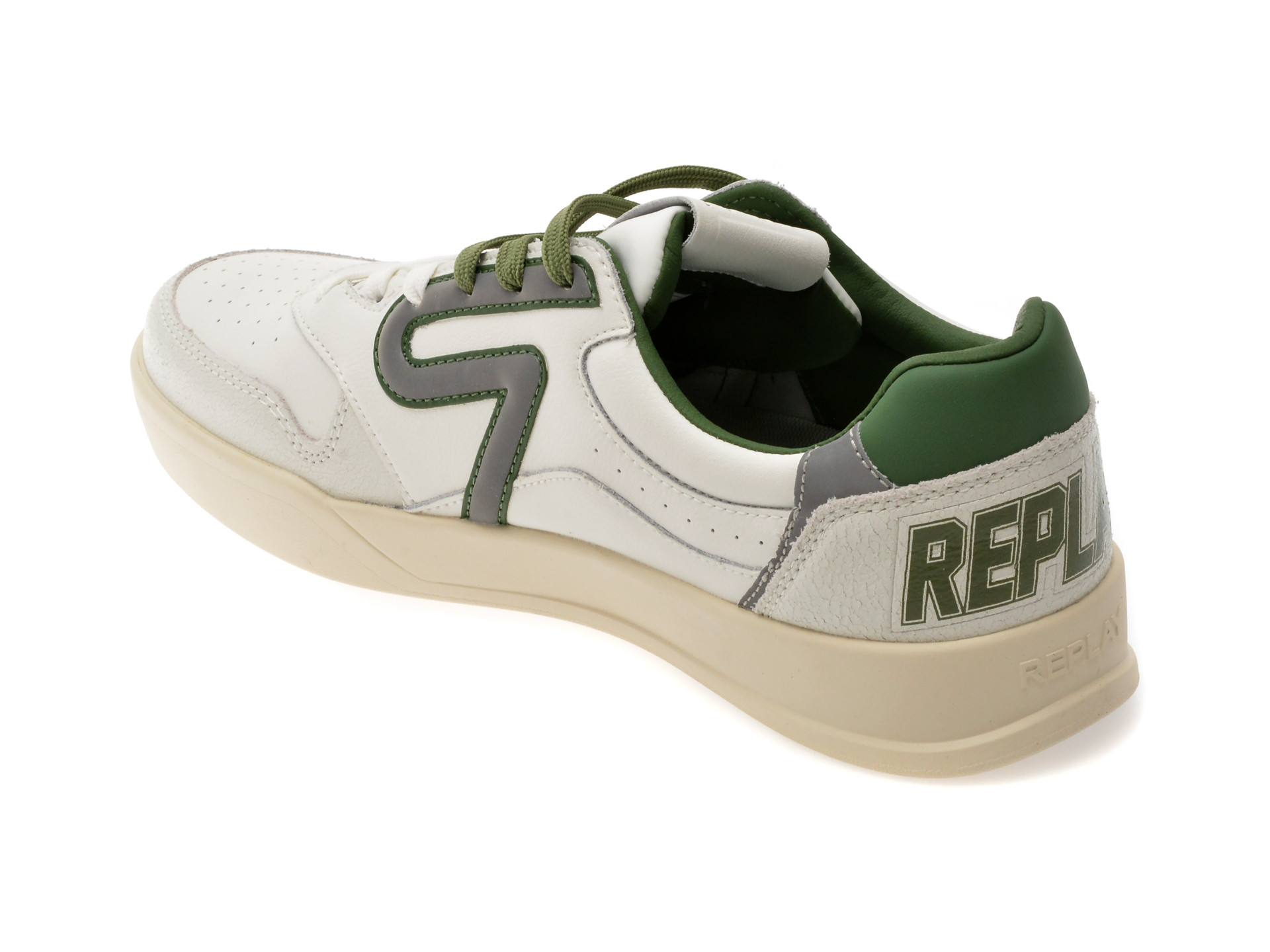 Pantofi sport REPLAY albi, MZ5N08L, din piele naturala