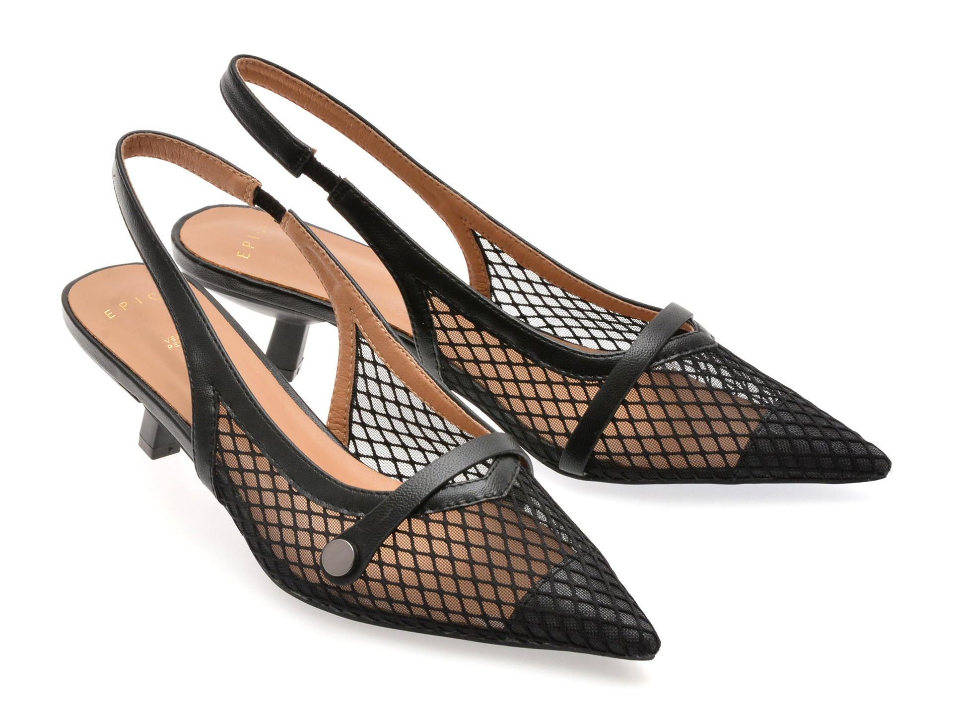 Pantofi eleganti EPICA negri, 82979, din material textil