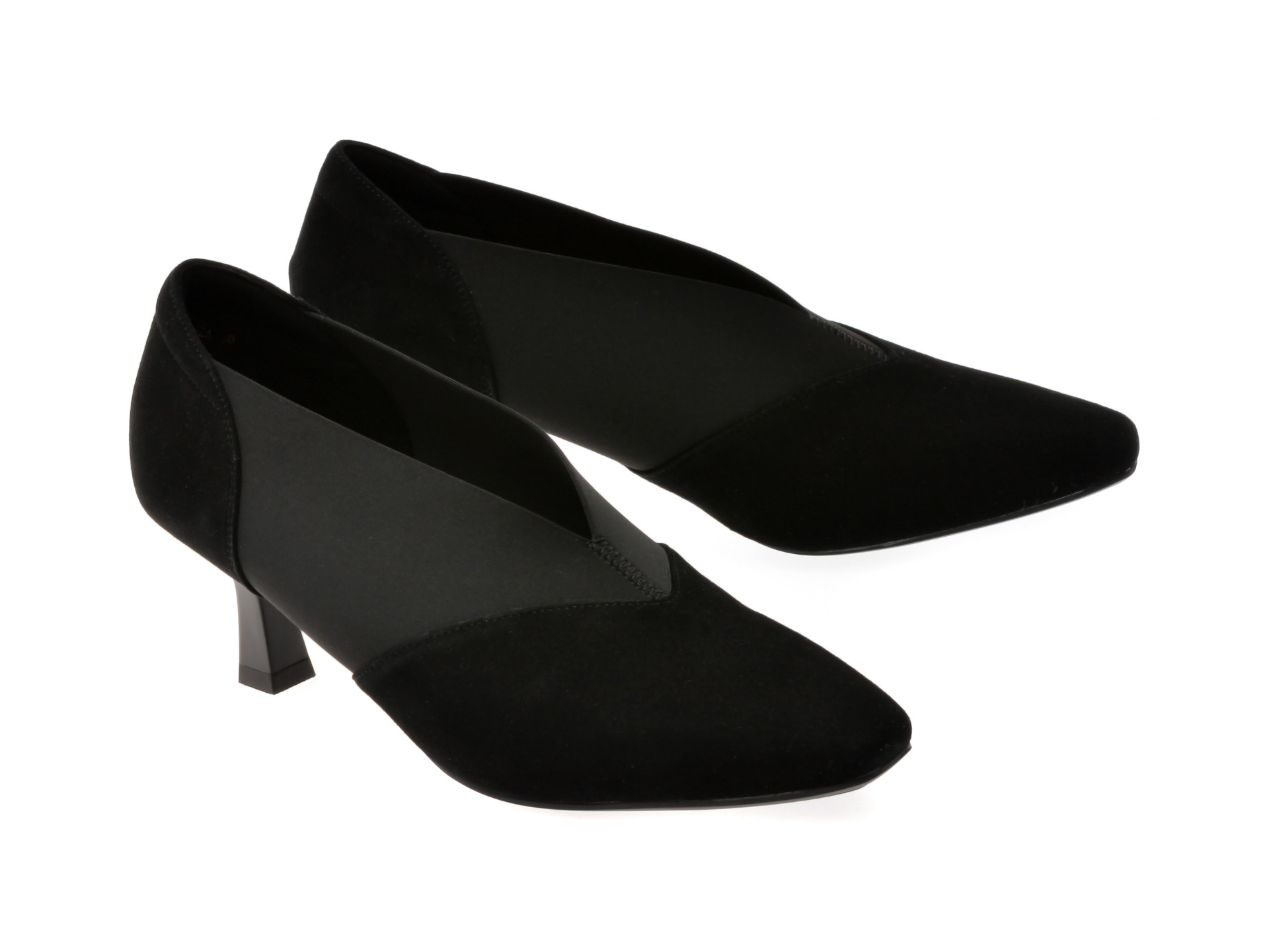 Pantofi eleganti EPICA negri, 3D7535, din piele intoarsa