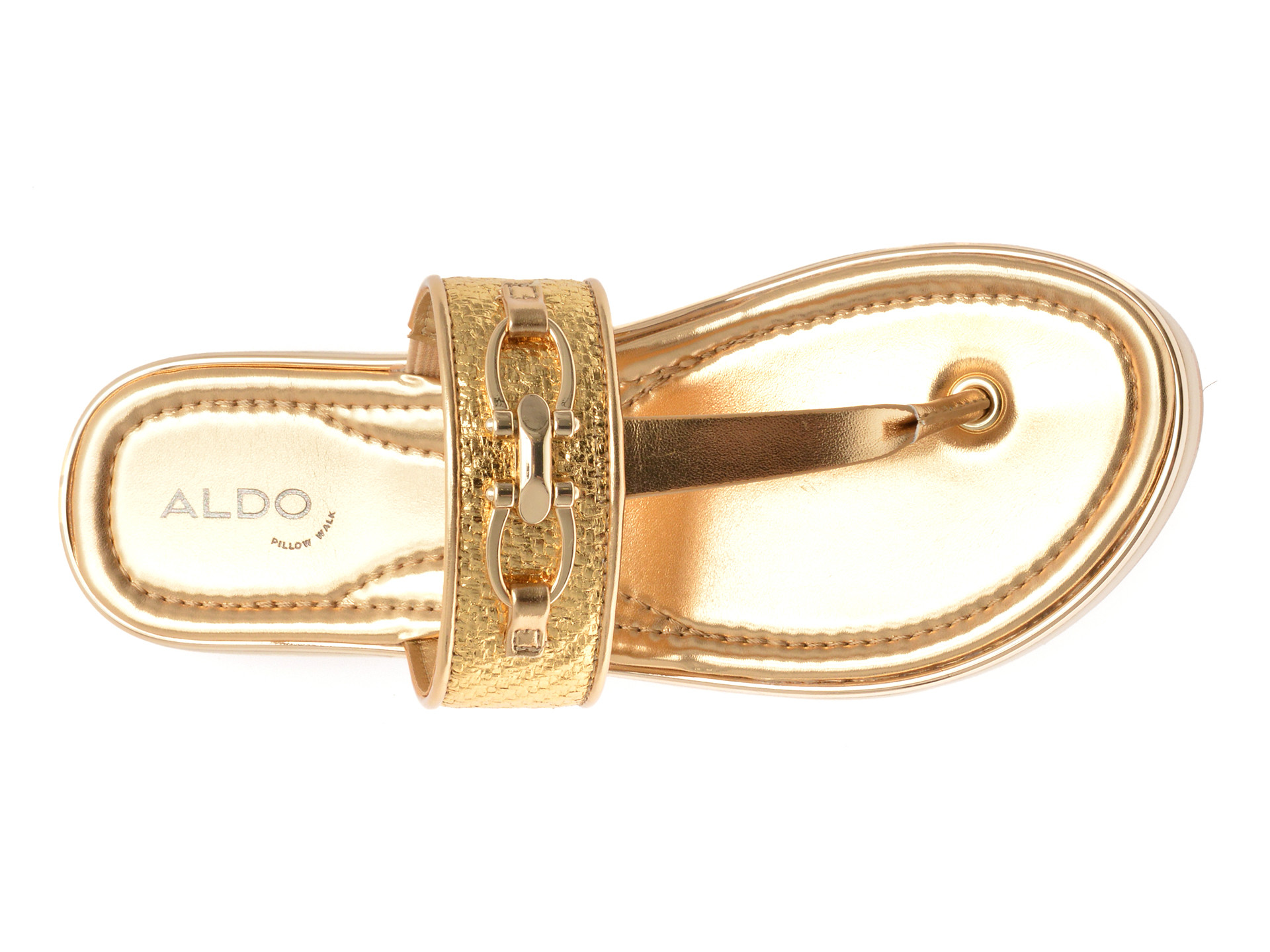 Papuci ALDO aurii, LAJOLLA 711, din piele ecologica