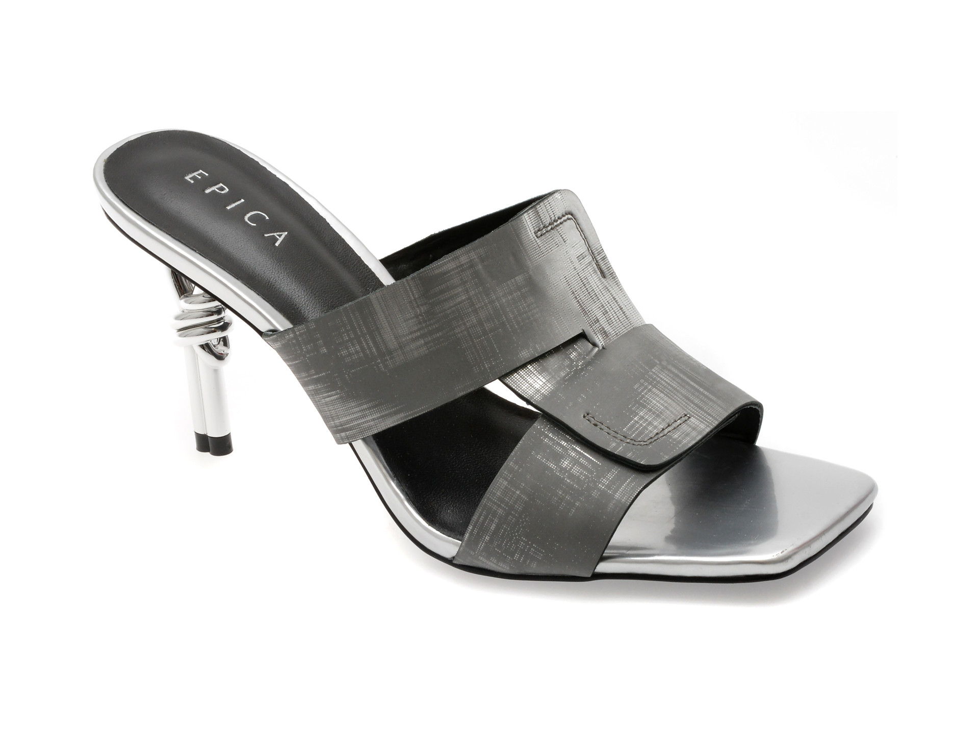 Papuci EPICA gri, 71872M7, din piele naturala