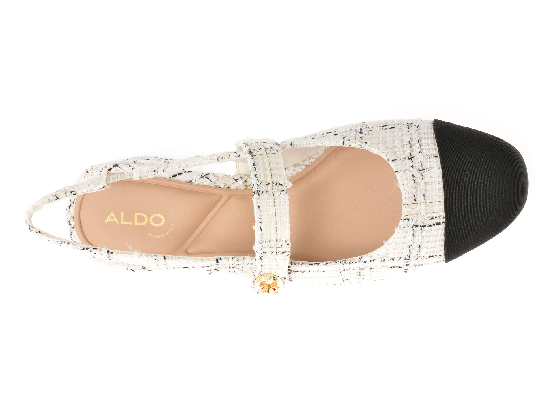 Pantofi ALDO alb-negru, AGATHE 122, din material textil