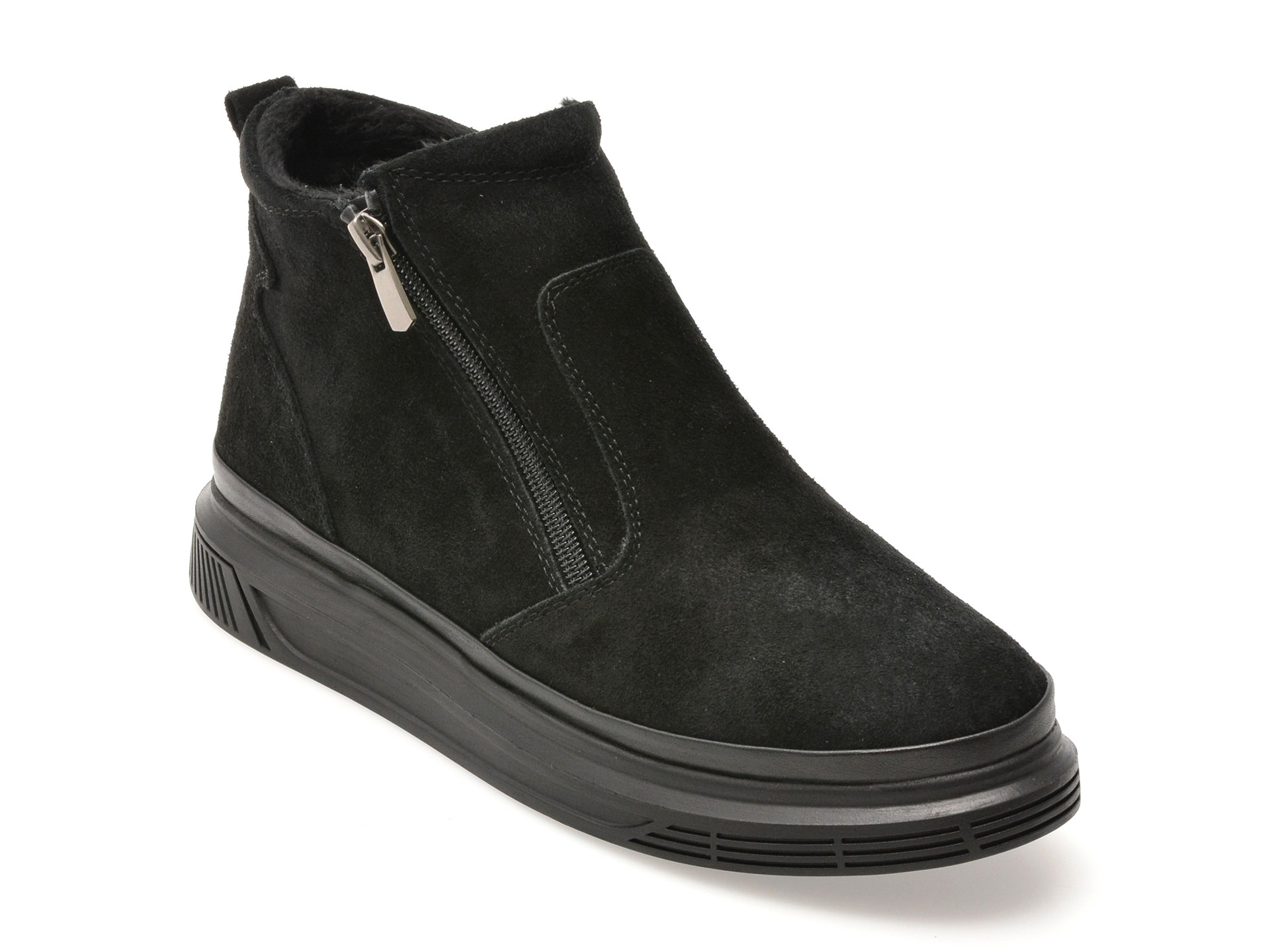 Ghete IMAGE negre, 213113, din piele intoarsa