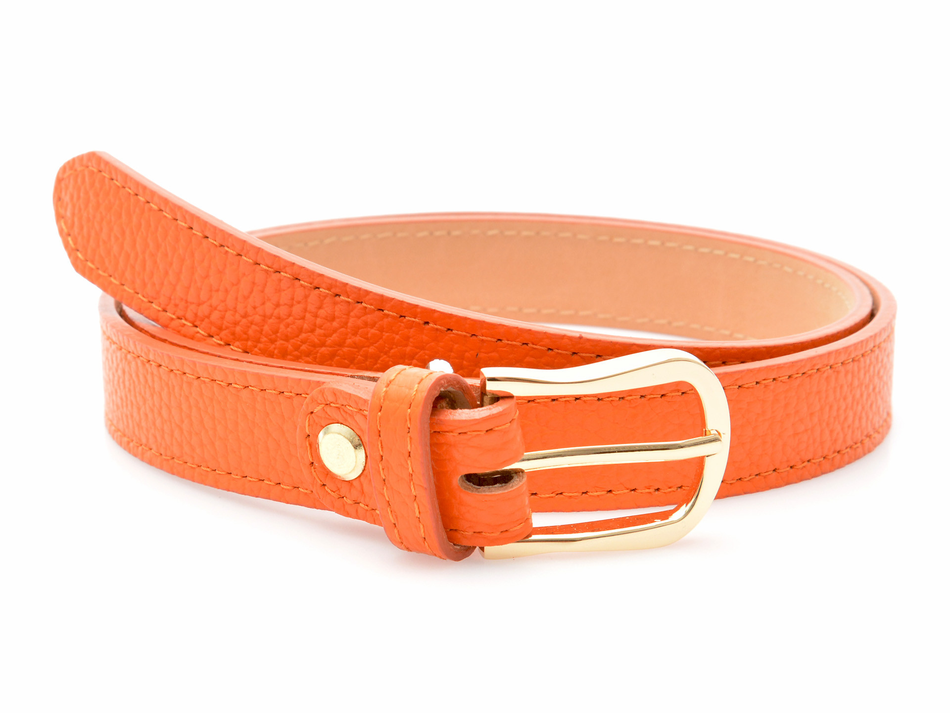 Curea EPICA portocalie, F33, din piele naturala