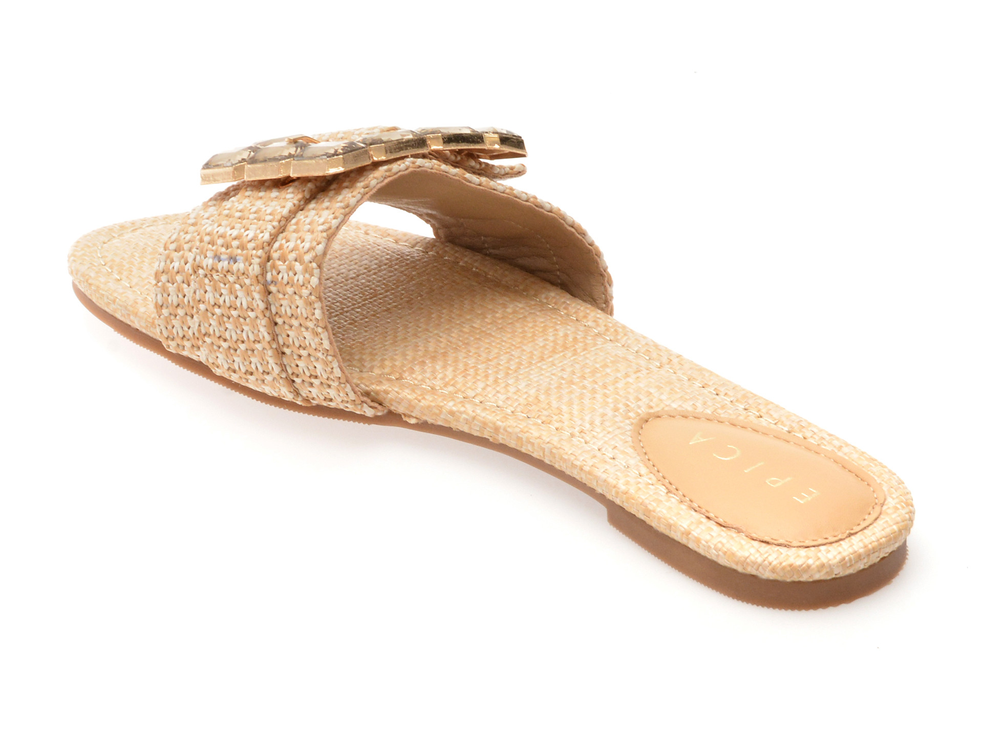 Papuci EPICA bej, 70420, din piele ecologica